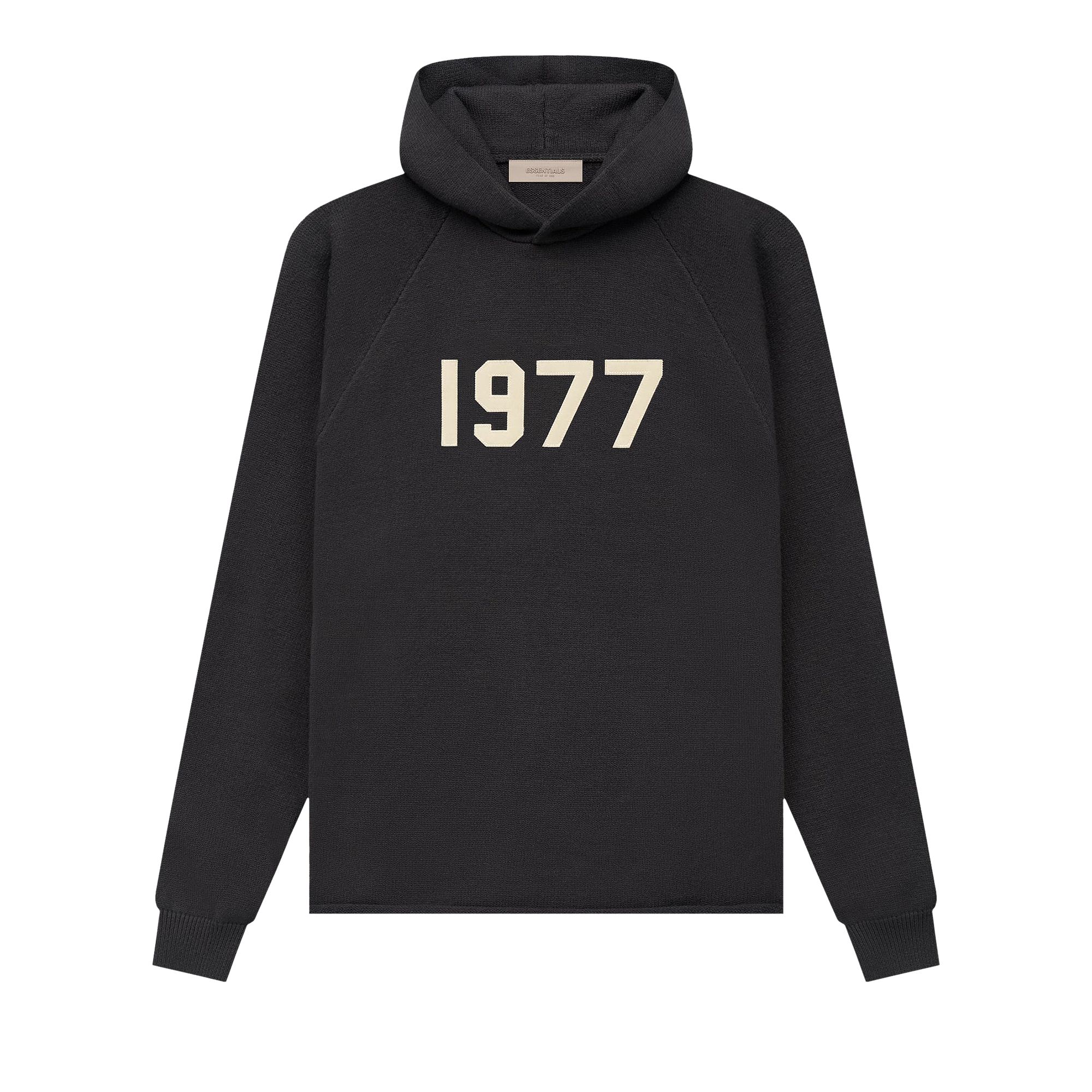 Fear of God Essentials Knit Hoodie 'Iron' | Black | Men's Size 2XS