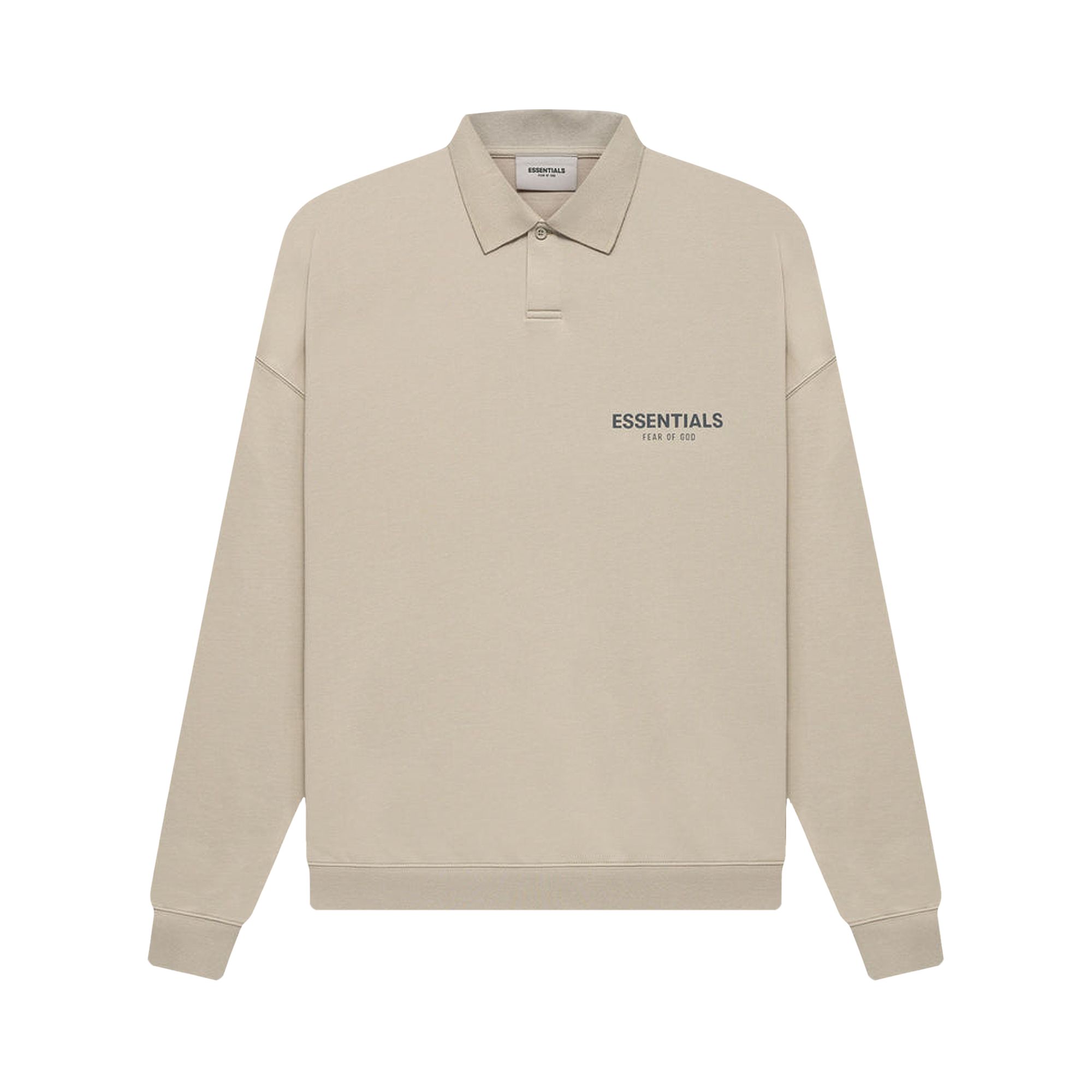 Fear of God Essentials Long-Sleeve Polo 'String' | Tan | Men's Size S