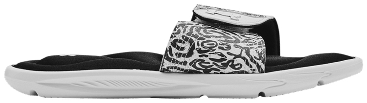 Under Armour Wmns Ignite 4 Graphic Strap Slide Zebra