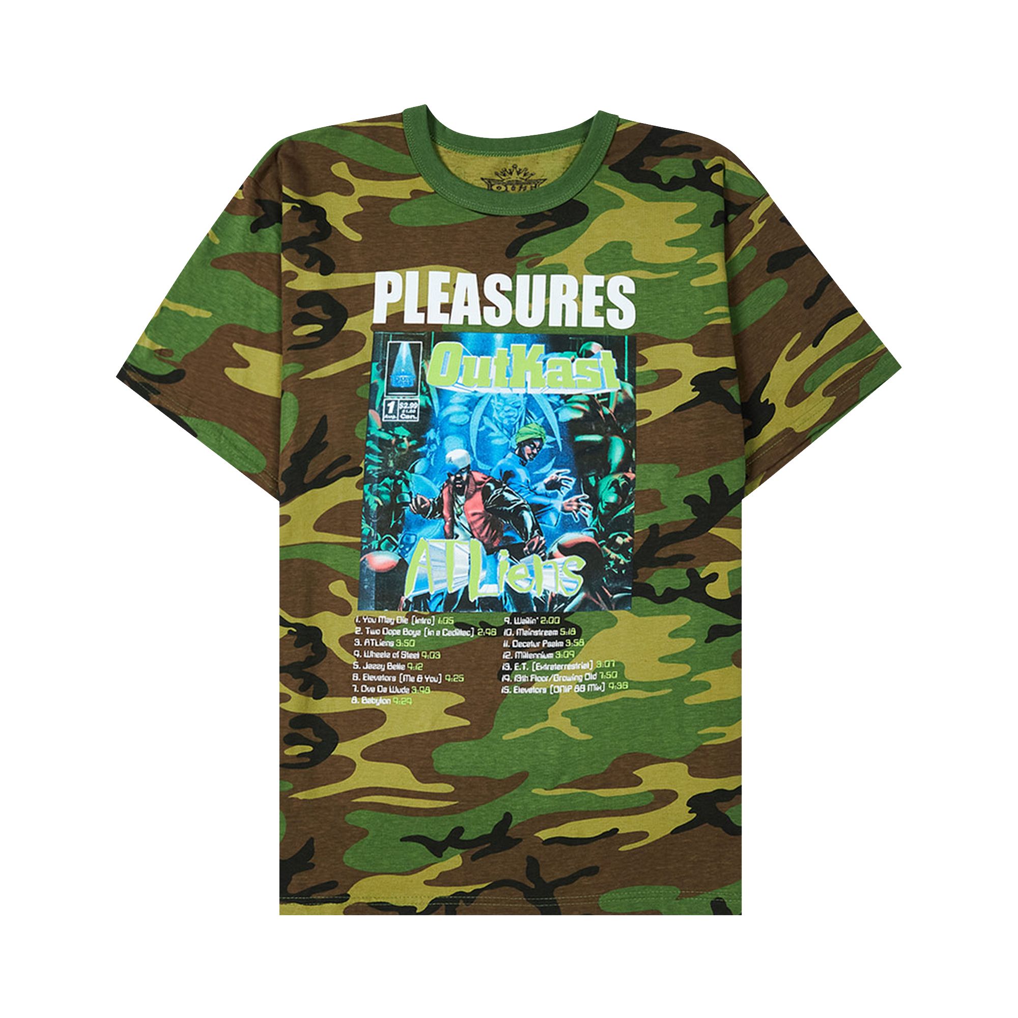 Pleasures Atliens T-Shirt 'Camo' | Green | Men's Size XL