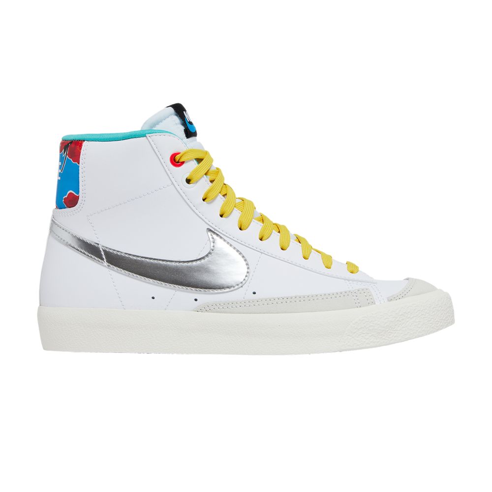Pre-owned Nike Blazer Mid '77 Gs 'white Vivid Sulfur' | Kid's Size 4.5