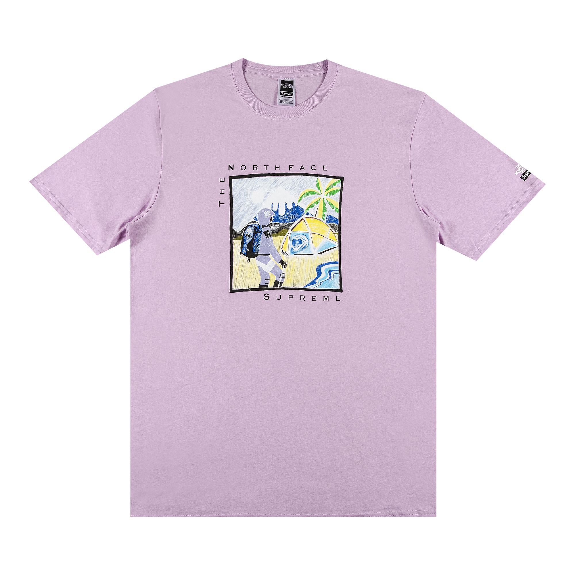Supreme x The North Face Sketch Short-Sleeve Top 'Light Purple' | Men's Size L