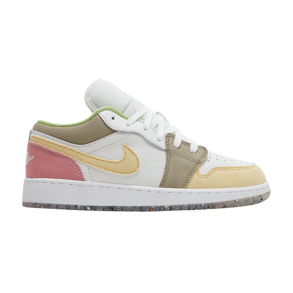 Pre-owned Air Jordan 1 Low Se Gs 'pastel Grind' | White | Kid's Size 3.5