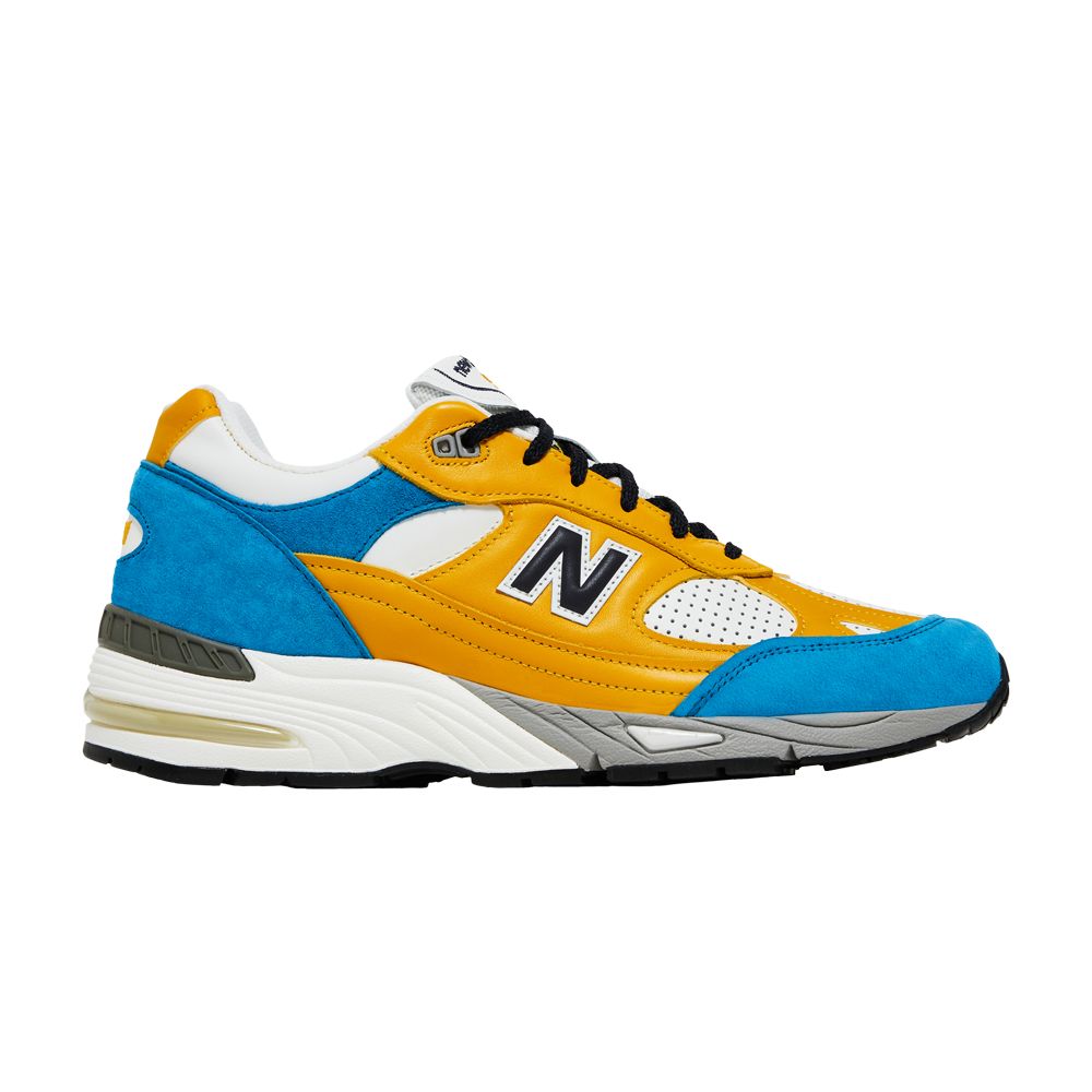 New Balance Sneakersnstuff x 991 Made in England 'Blue Yellow' | Orange | Men's Size 7.5