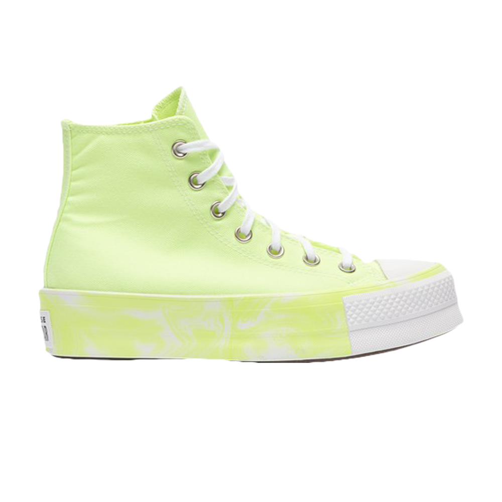 Pre-owned Converse Wmns Chuck Taylor All Star Lift High 'volt Glow' In Green