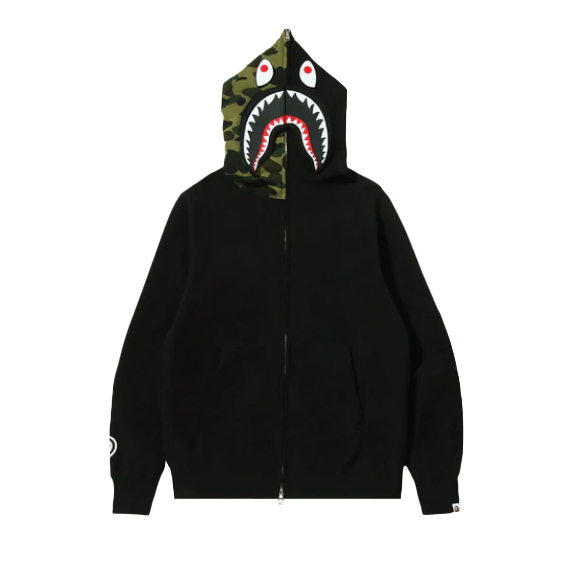 BAPE Detachable Shark Full Zip Hoodie 'Black' | Men's Size XL