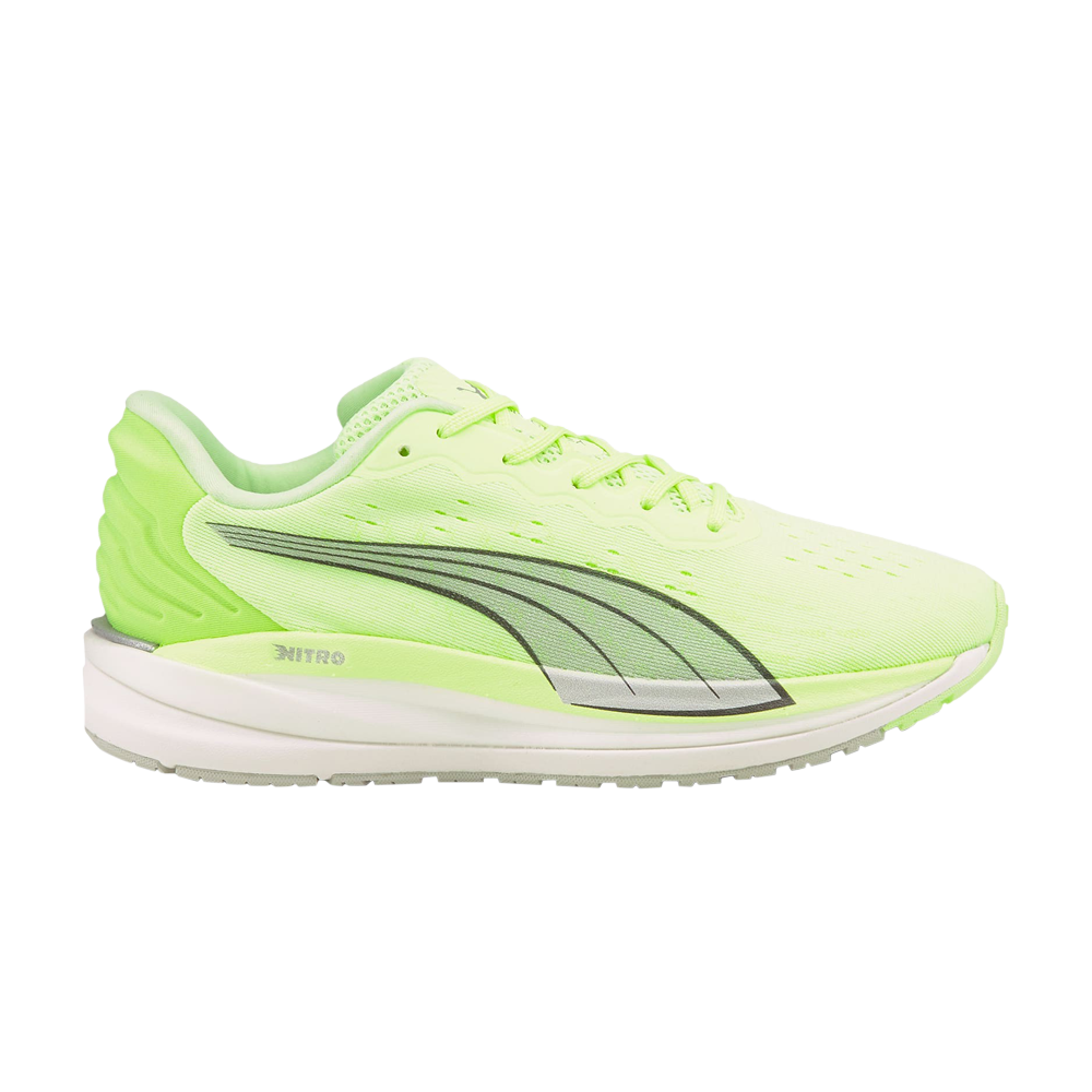 Pre-owned Puma Wmns Magnify Nitro 'fizzy Light Metallic Silver' In Green