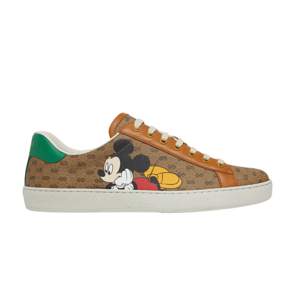 Pre-owned Gucci Disney X  Ace Low 'mickey Mouse - Beige' In Brown