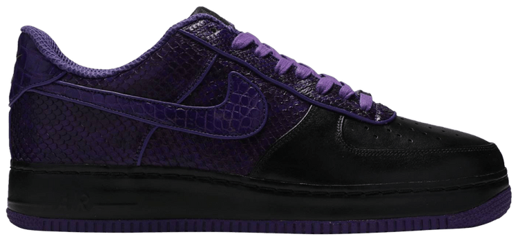 Nike Air Force 1 Supreme 07 Black Purple Crocodile Sample