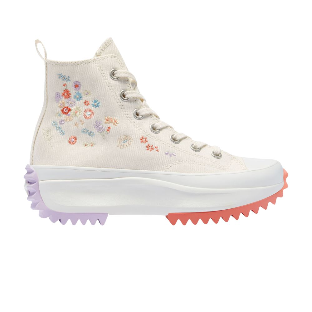 Converse Run Star Hike Platform High 'Embroidered Floral - Egret' | Cream | Men's Size 10.5