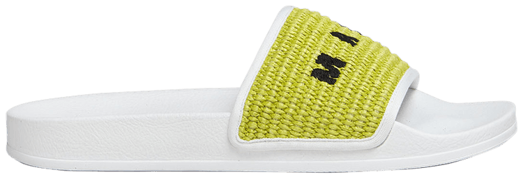 Marni Raffia Sandals Green White サンダル Buy Marni Slide 'Braided Raffia - White Green' - SAMR003702
