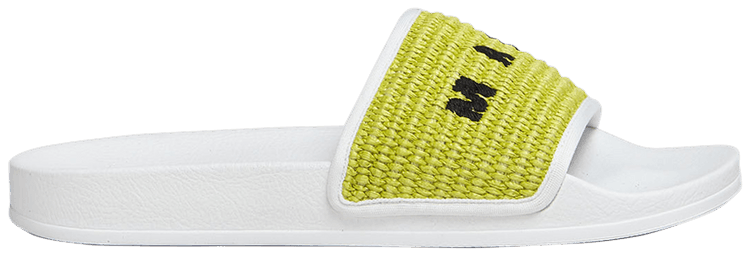 Marni Slide Braided Raffia   White Green