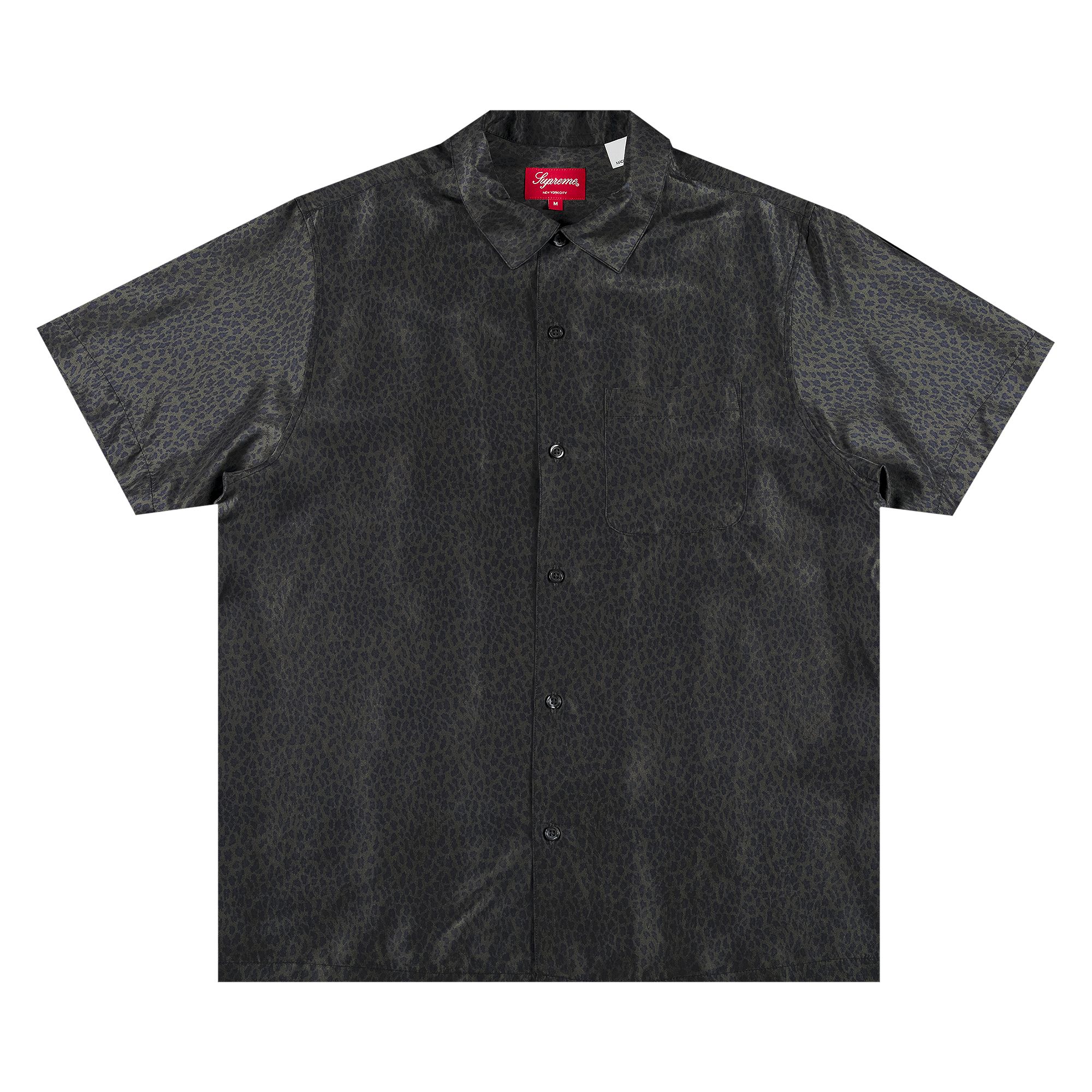 Supreme Leopard Silk Short-Sleeve Shirt 'Charcoal' | Black | Men's Size S