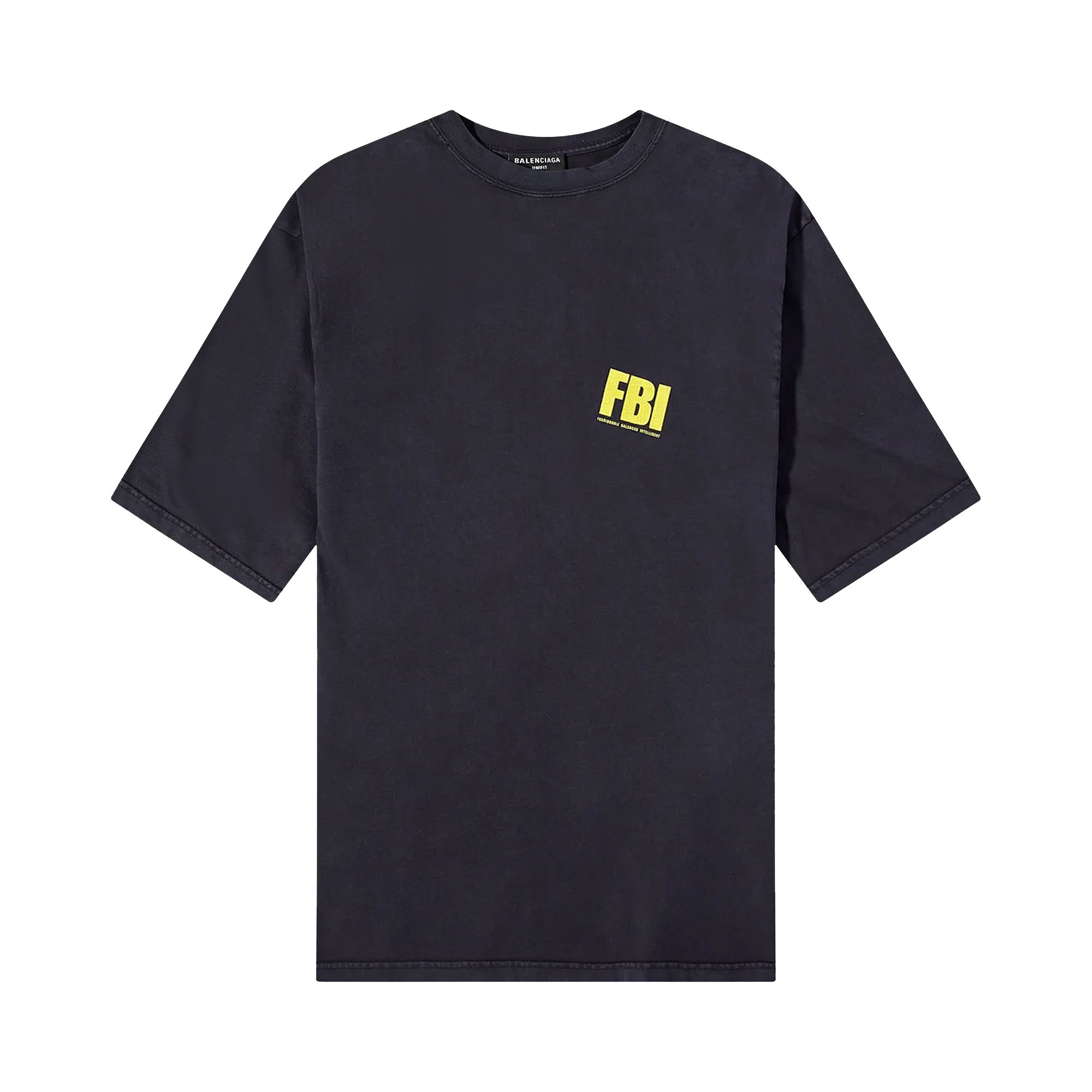 Pre-owned Balenciaga Worn Out T-shirt 'marine Blue/yellow' | Men's Size 38