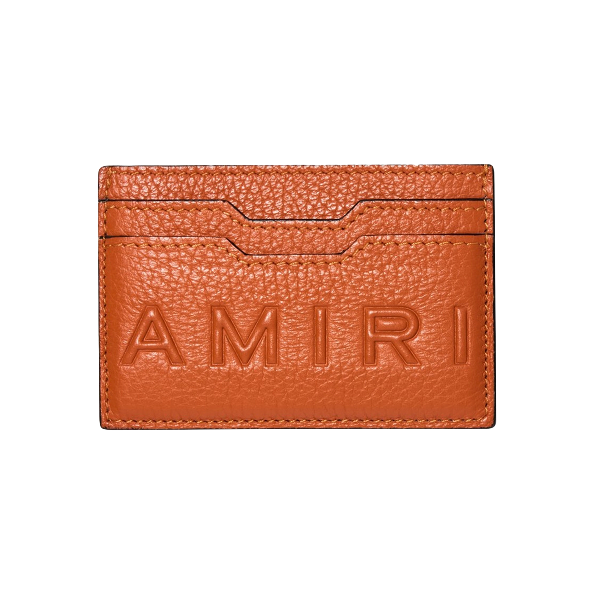 Pre-owned Amiri Pebbled Logo Cardholder 'orange'