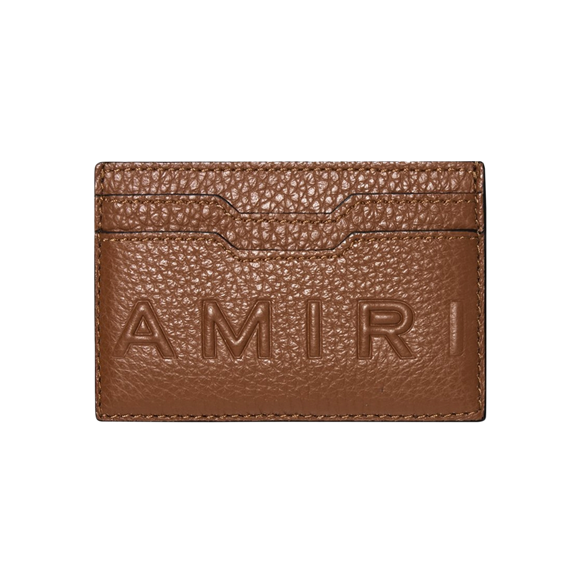 Pre-owned Amiri Pebbled Logo Cardholder 'brown'