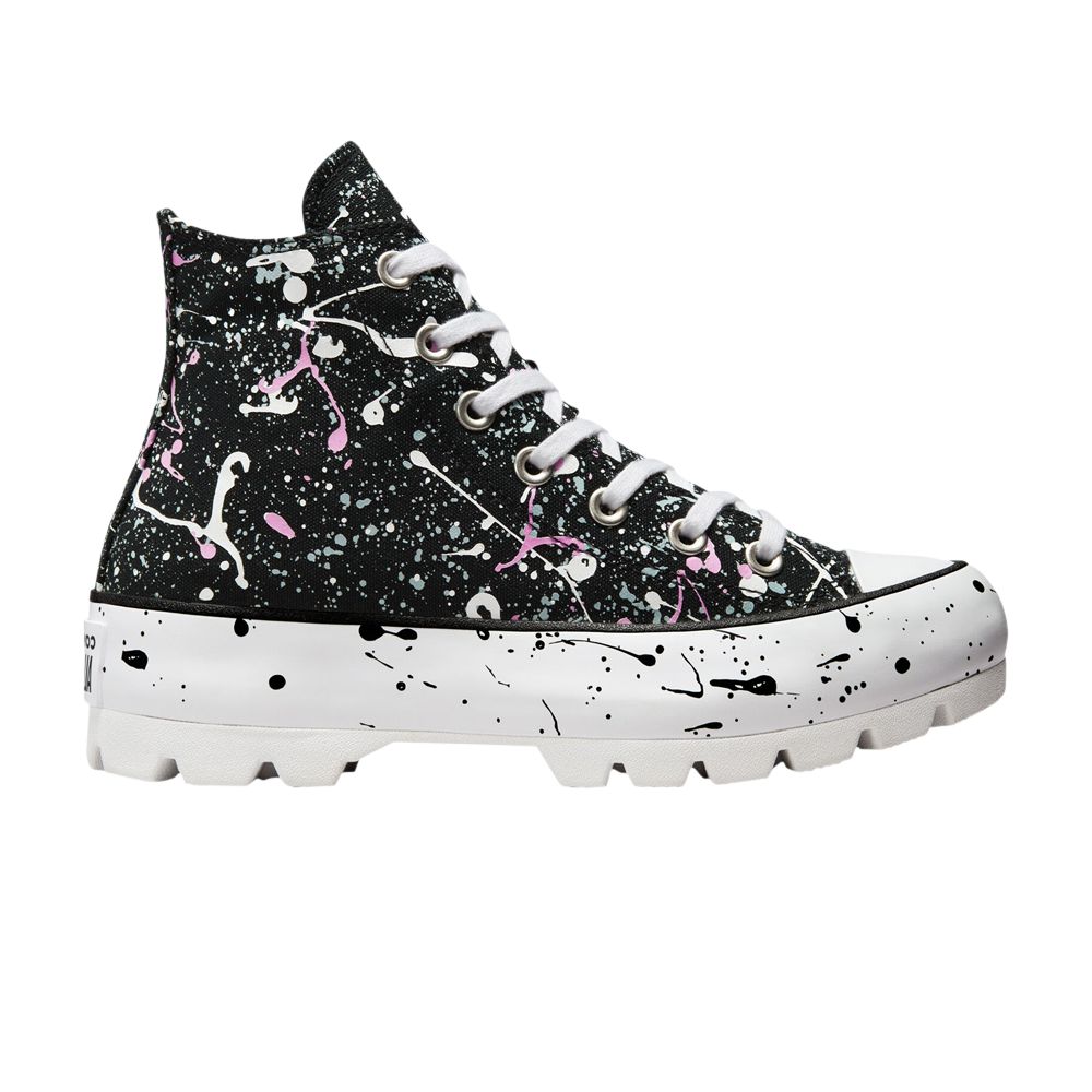 Pre-owned Converse Wmns Chuck Taylor All Star Lugged High 'paint Splatter' | Black | Women's Size 5