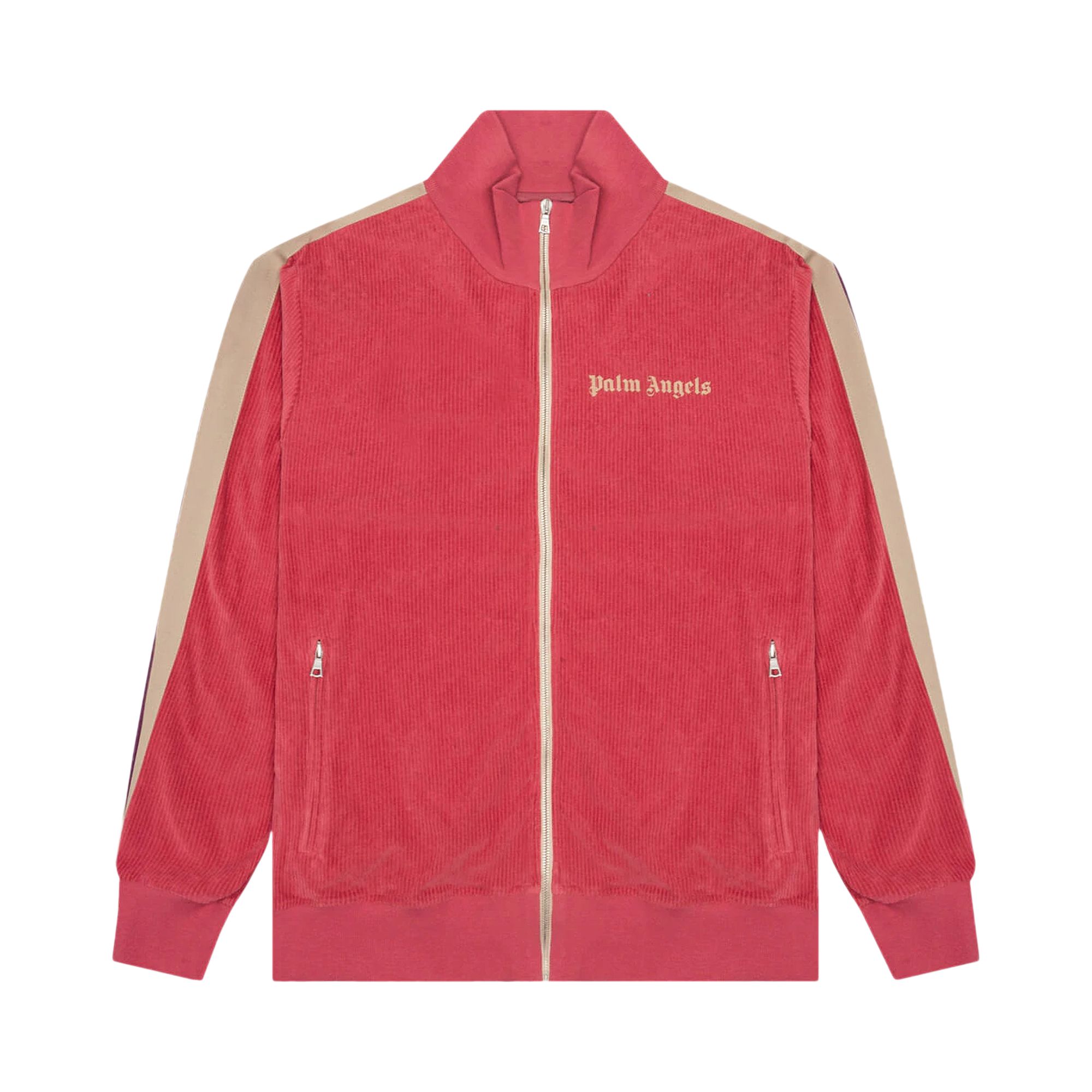 Palm Angels Cord Fleece Track Jacket 'Burgundy/Beige' | Red | Men's Size S
