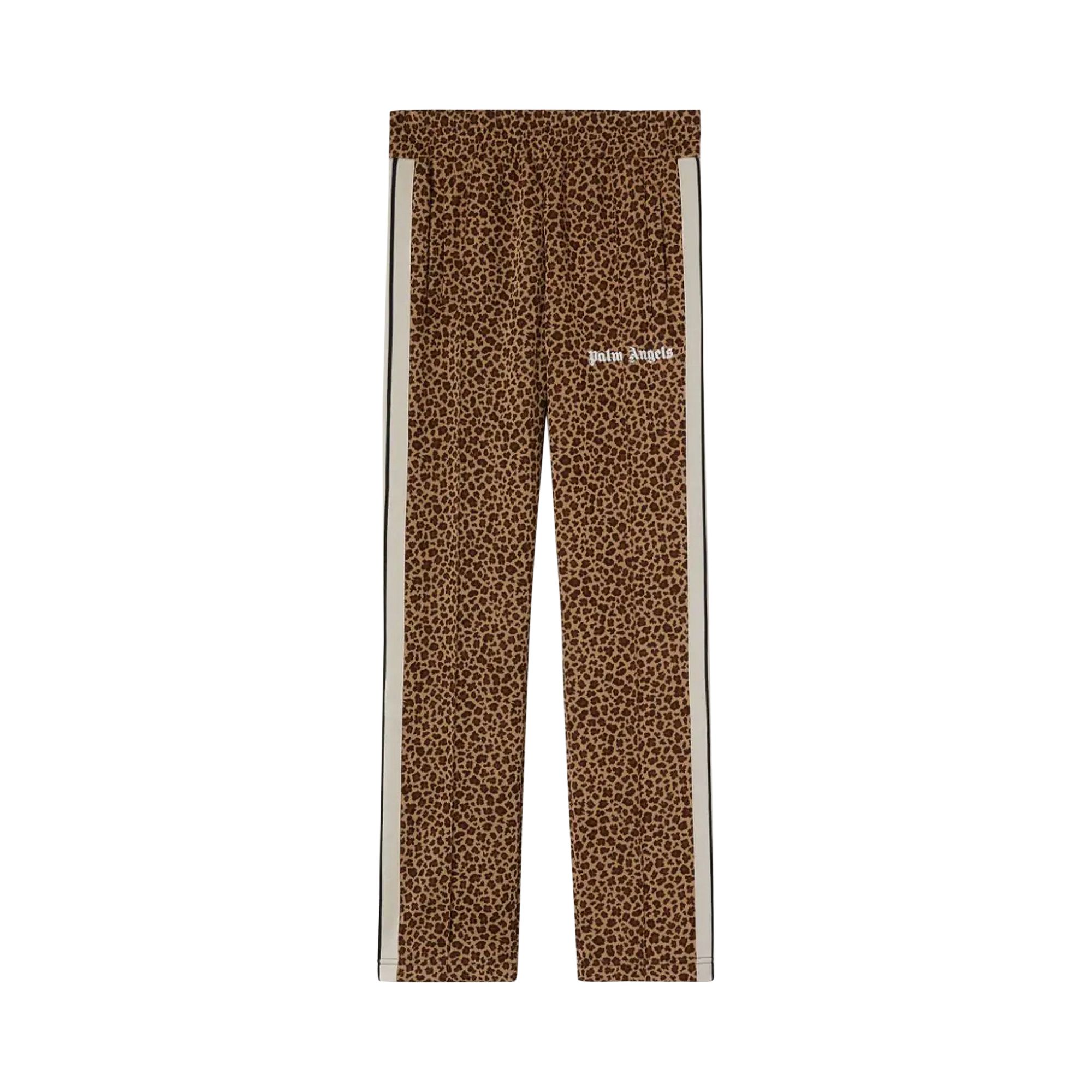 Palm Angels Leopard Jacquard Track Pants 'Beige/Off White' | Brown | Men's Size L