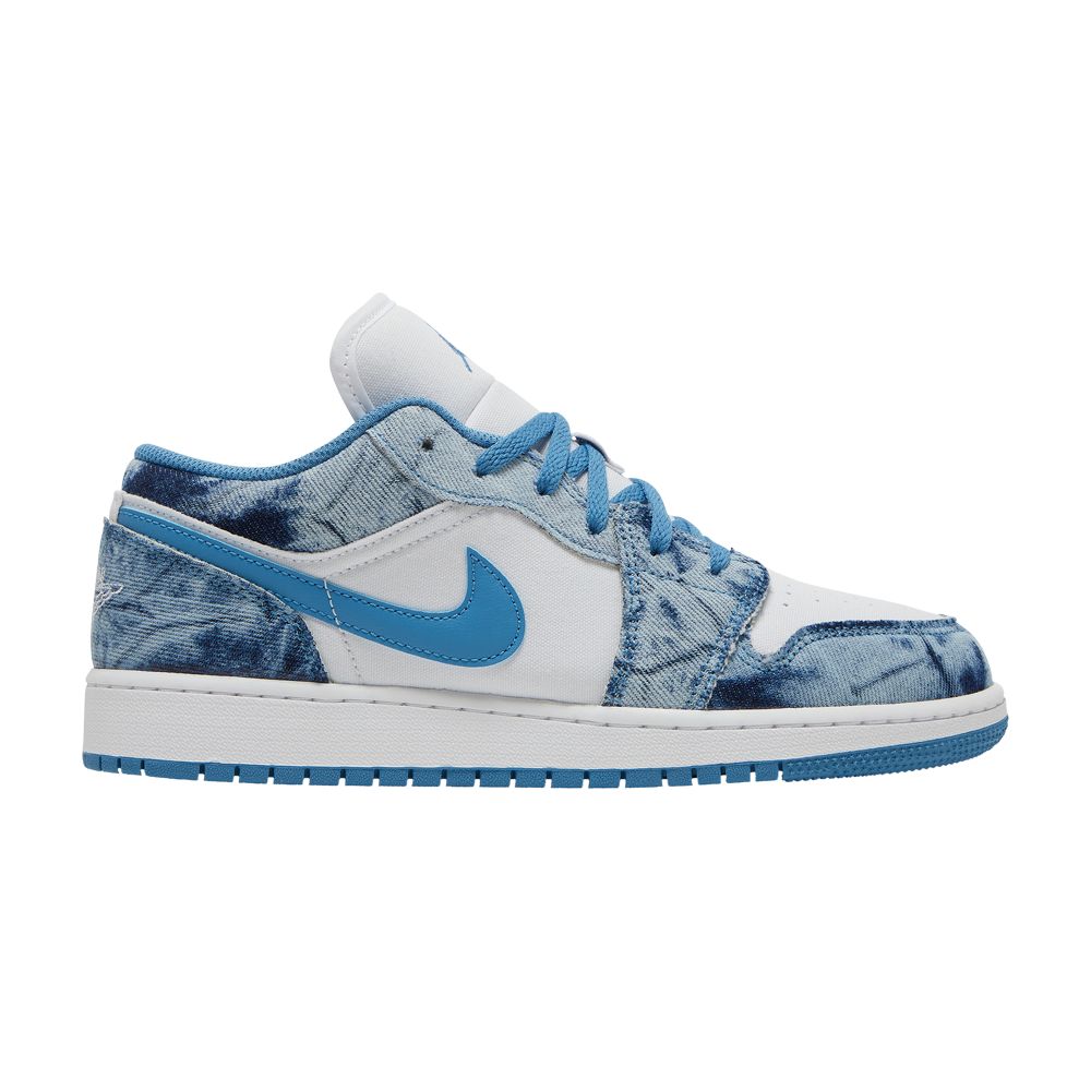 Pre-owned Air Jordan 1 Low Gs 'washed Denim' | White | Kid's Size 6