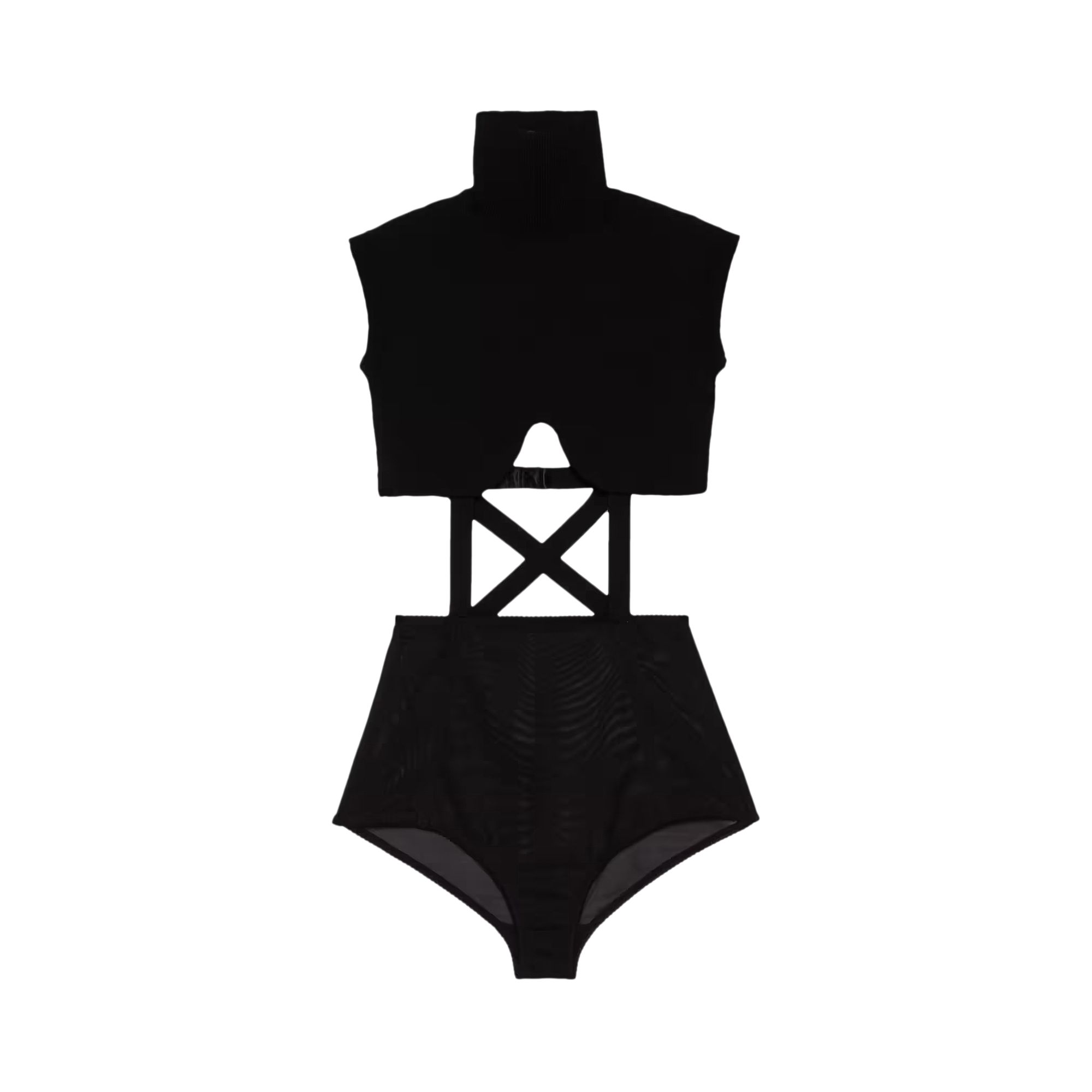 Pre-owned Gucci Knitted Bodysuit With Harness Detail 'black'