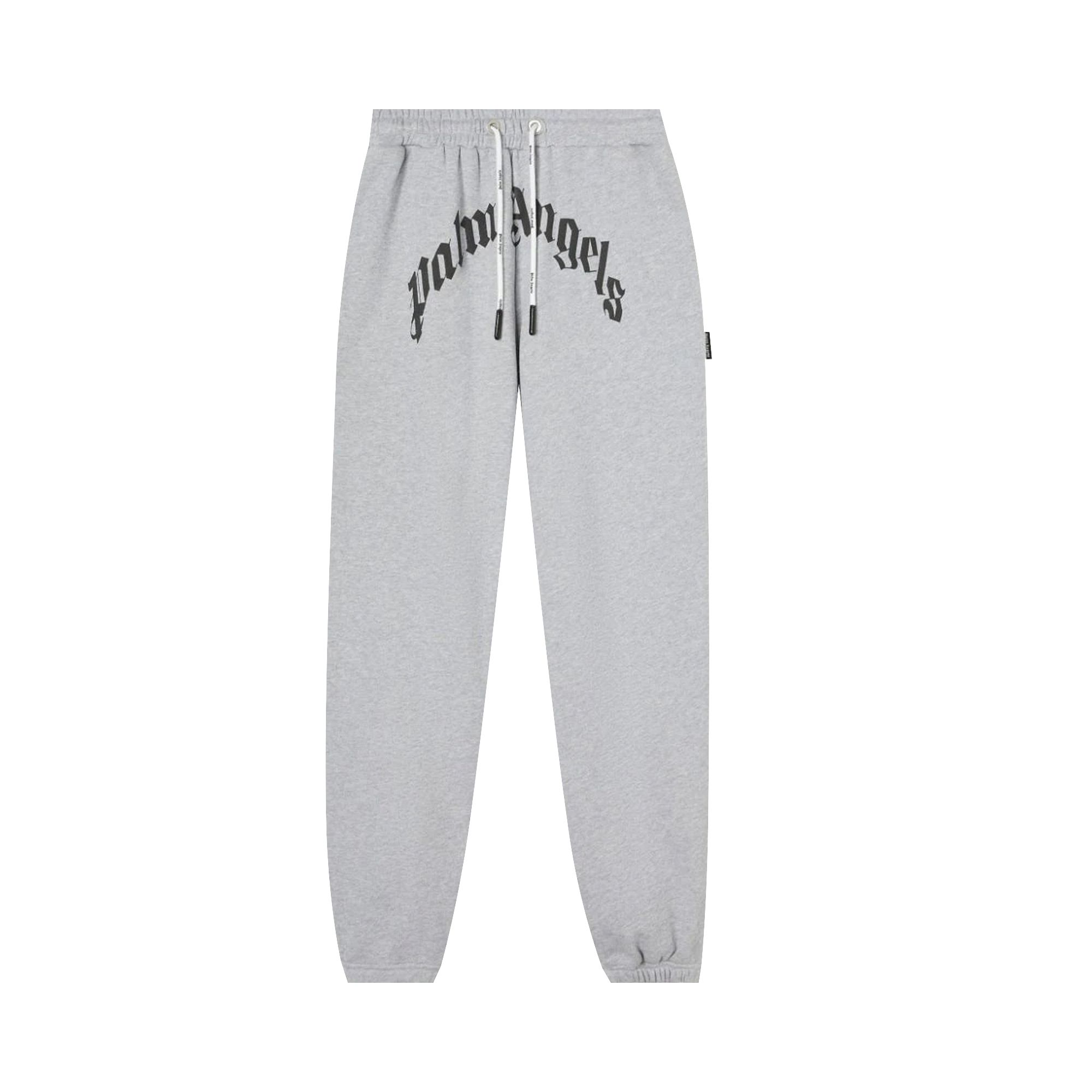 Palm Angels GD Curved Logo Sweatpants 'Grey/Black' | Men's Size XL