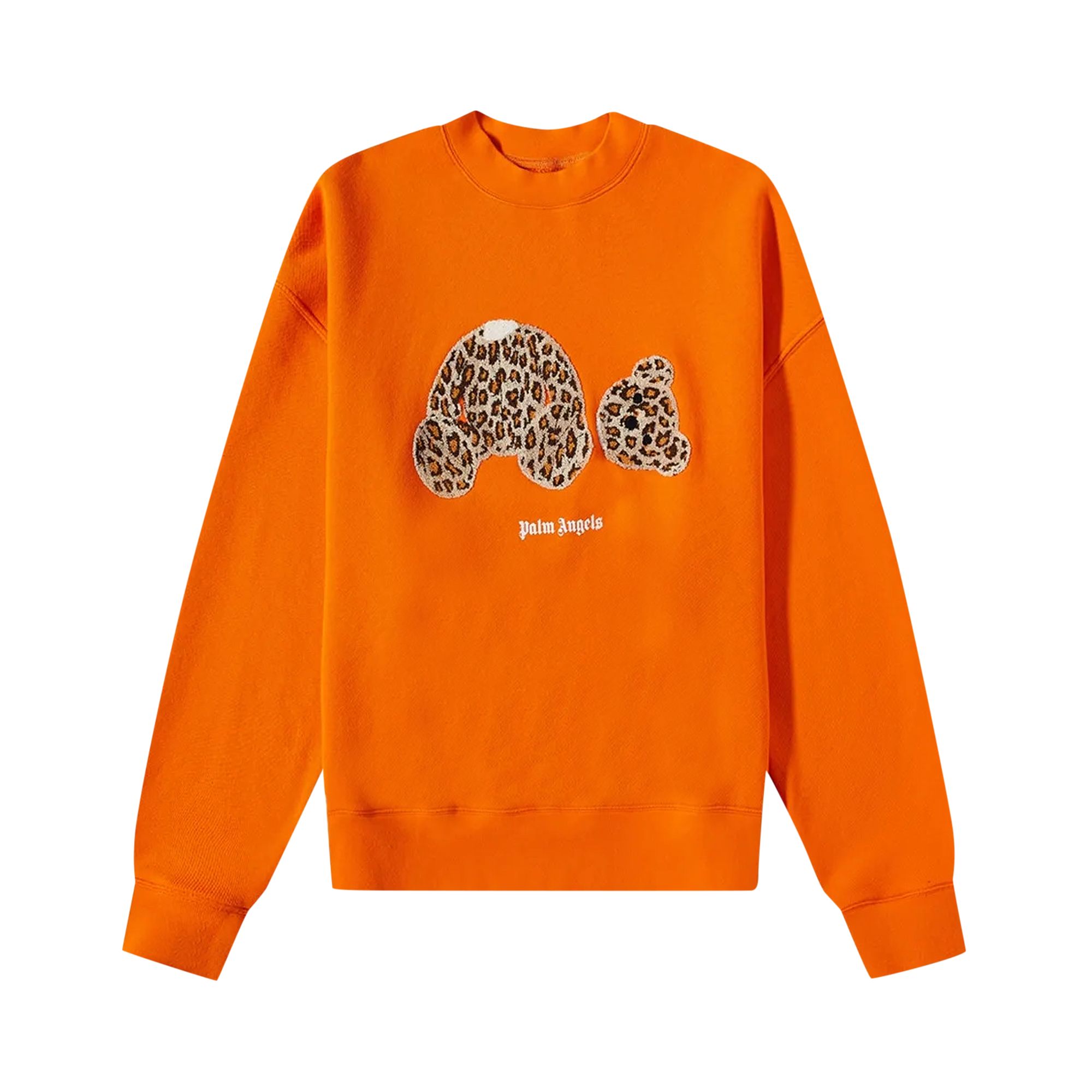 Palm Angels PA Leopard Bear Crewneck 'Orange/Brown' | Men's Size M