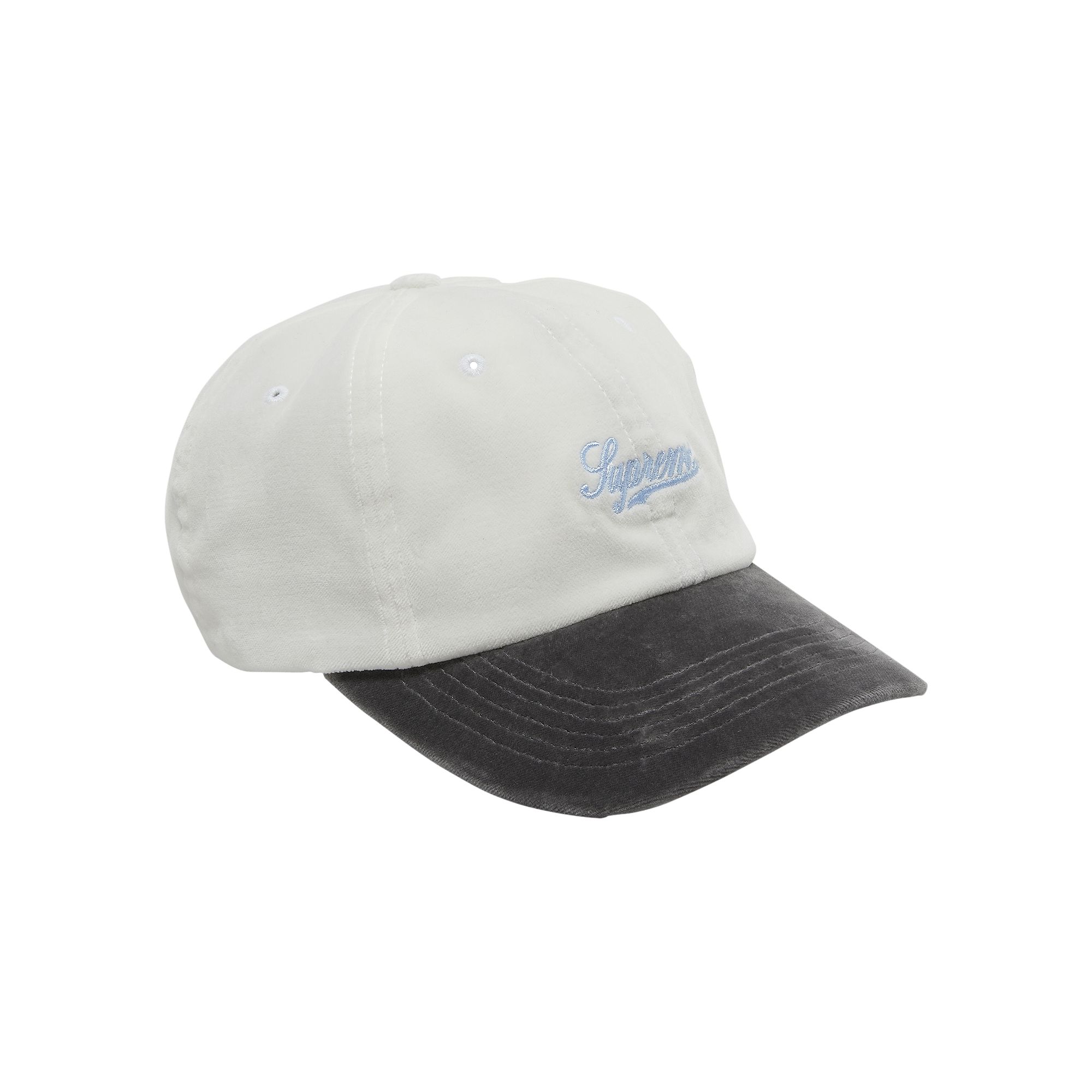 Pre-owned Supreme Velvet 2-tone 6-panel 'white' | Men's Size Onesize