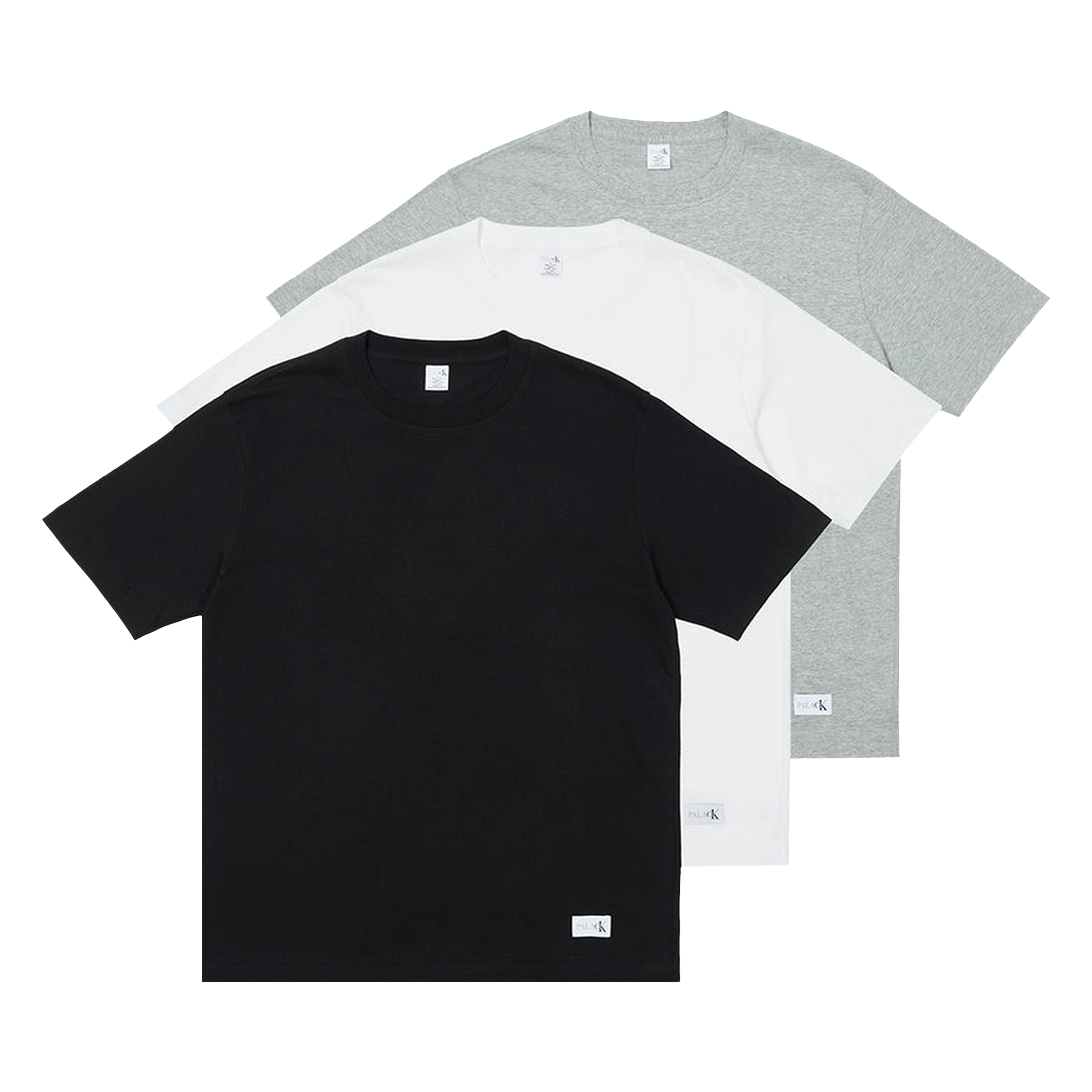 Pre-owned Palace X Calvin Klein Short-sleeve Crew Neck Tee 3pk 'classic White/light Grey Heather/black' In Multi-color