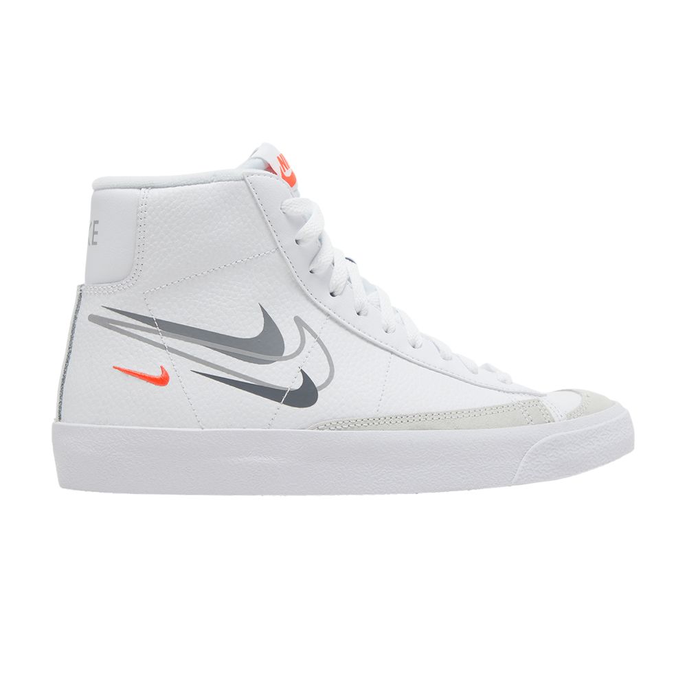 Pre-owned Nike Blazer Mid '77 Se Gs 'multi-swoosh' | White | Kid's Size 4.5