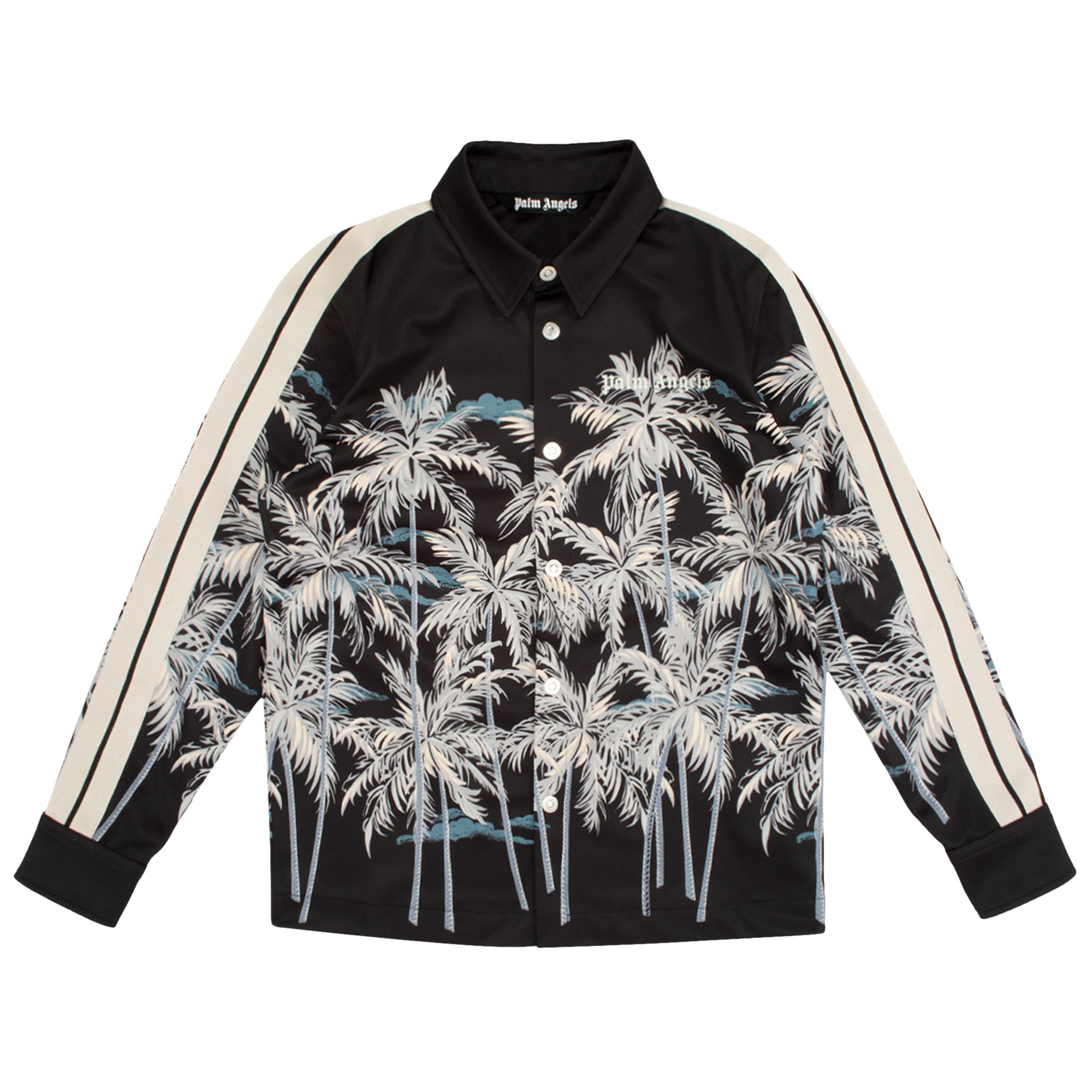 Pre-owned Palm Angels Allover Palms Track Shirt 'black/off White' | Men's Size M