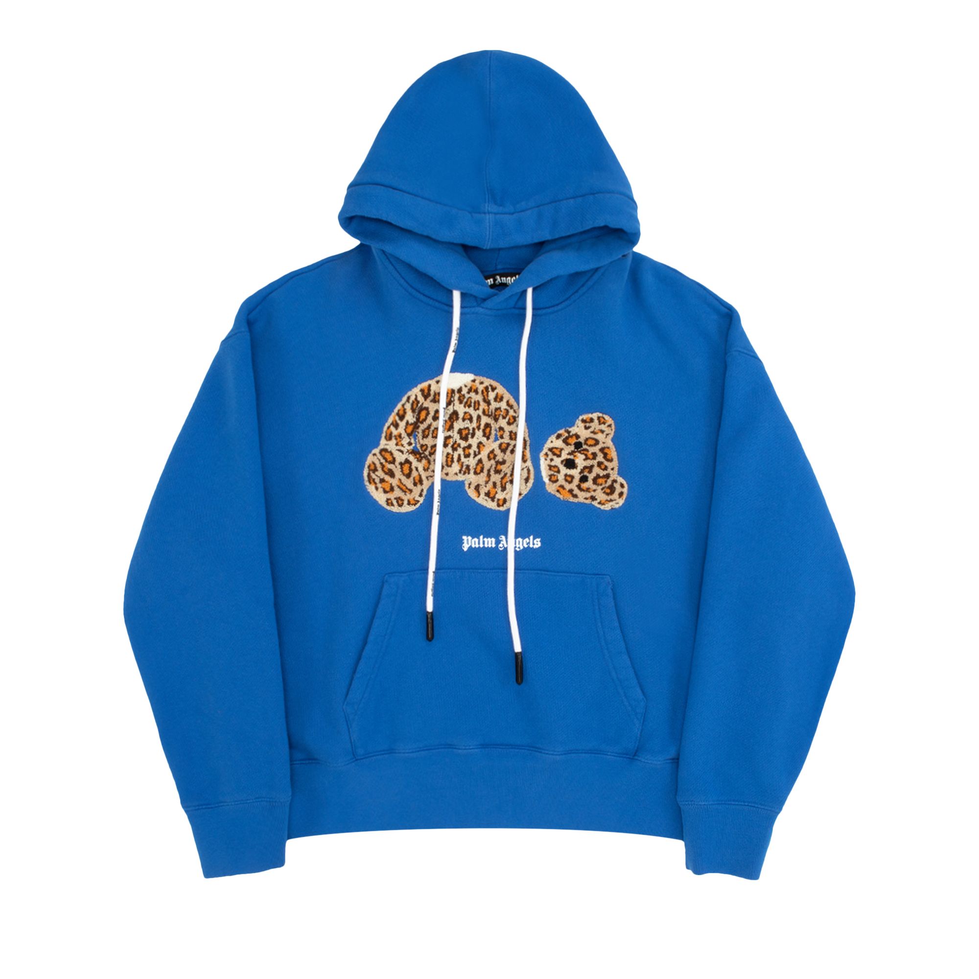 Palm Angels PA Leopard Bear Hoodie 'Blue/Brown' | Men's Size M