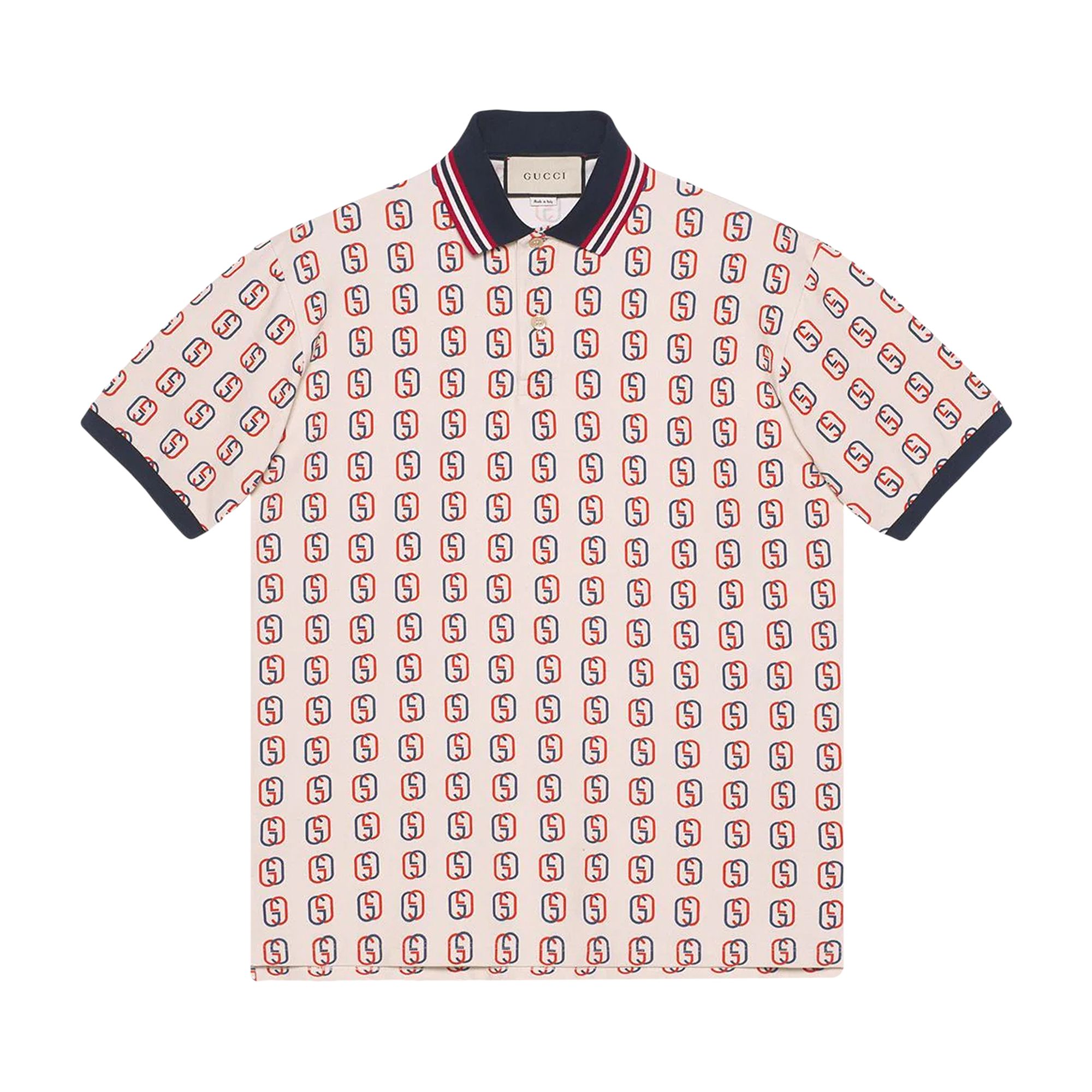 Pre-owned Gucci Oversized Interlocking G Polo Shirt 'white/ivory' | Men's Size L
