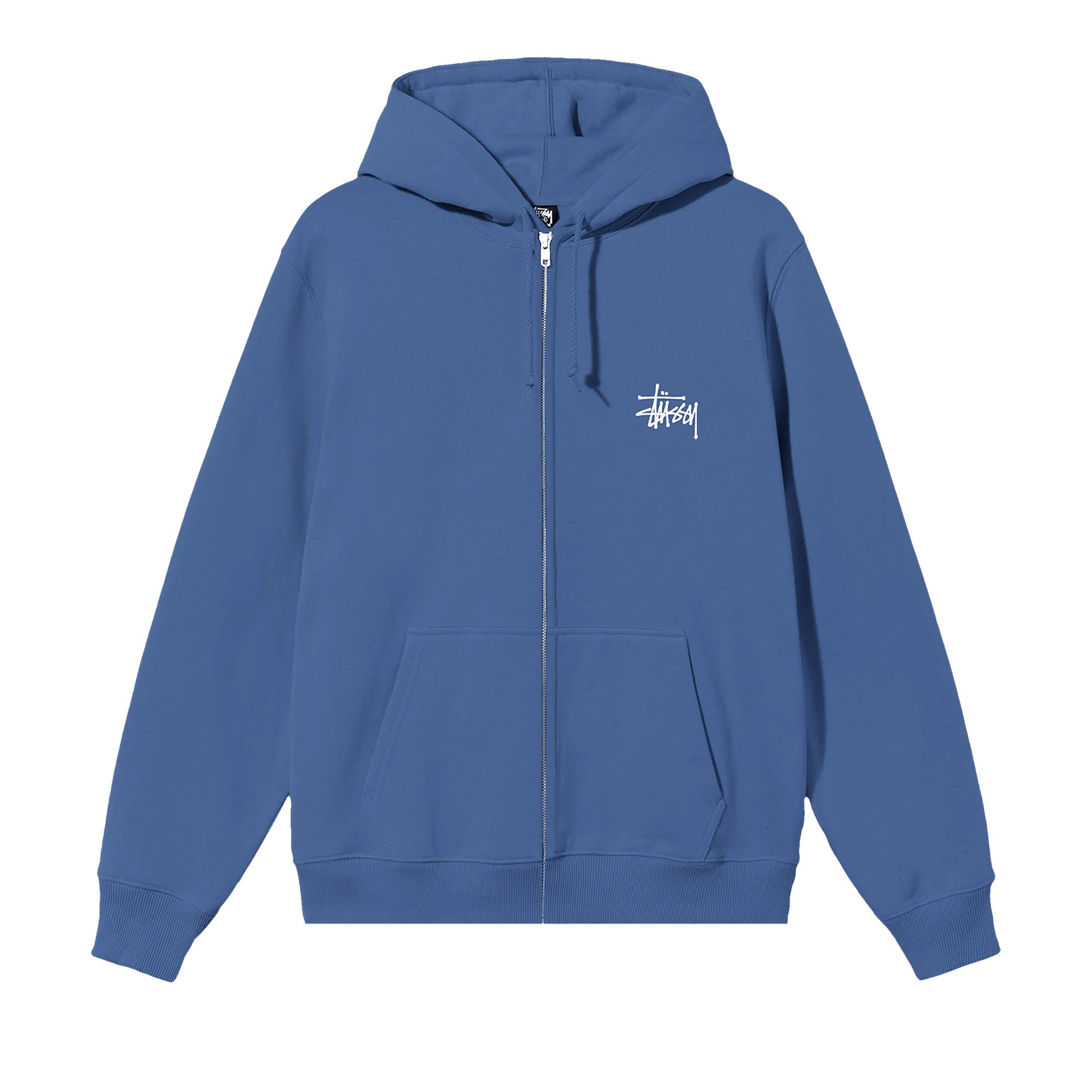 Stussy Basic Zip Hoodie 'Midnight' | Blue | Men's Size 2XL