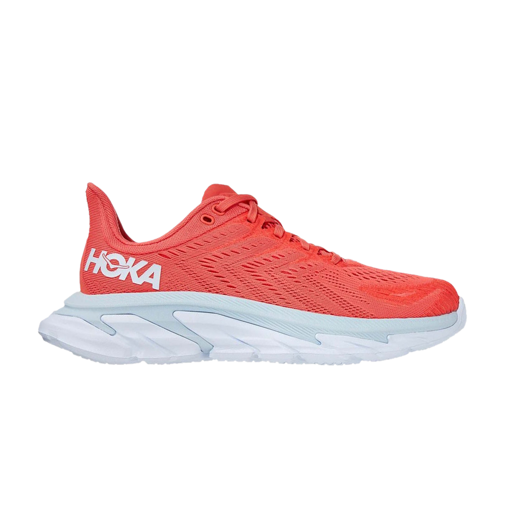Pre-owned Hoka One One Wmns Clifton Edge 'hot Coral' In Pink