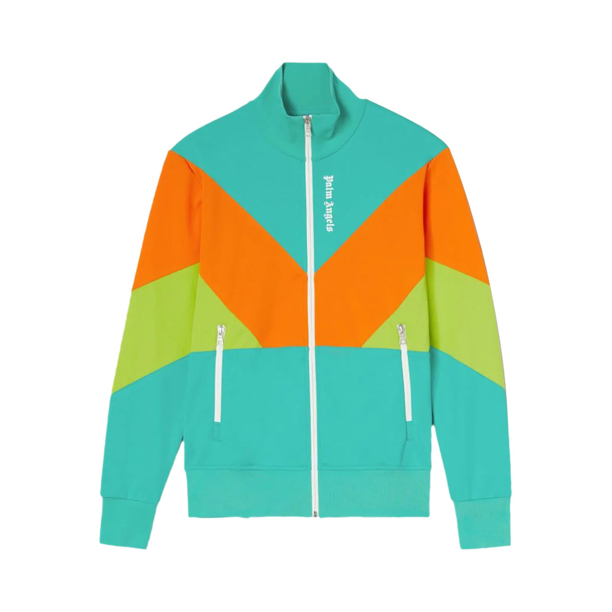 Palm Angels Colorblock Track Jacket 'Forest Green/White' | Multi-Color | Men's Size XS