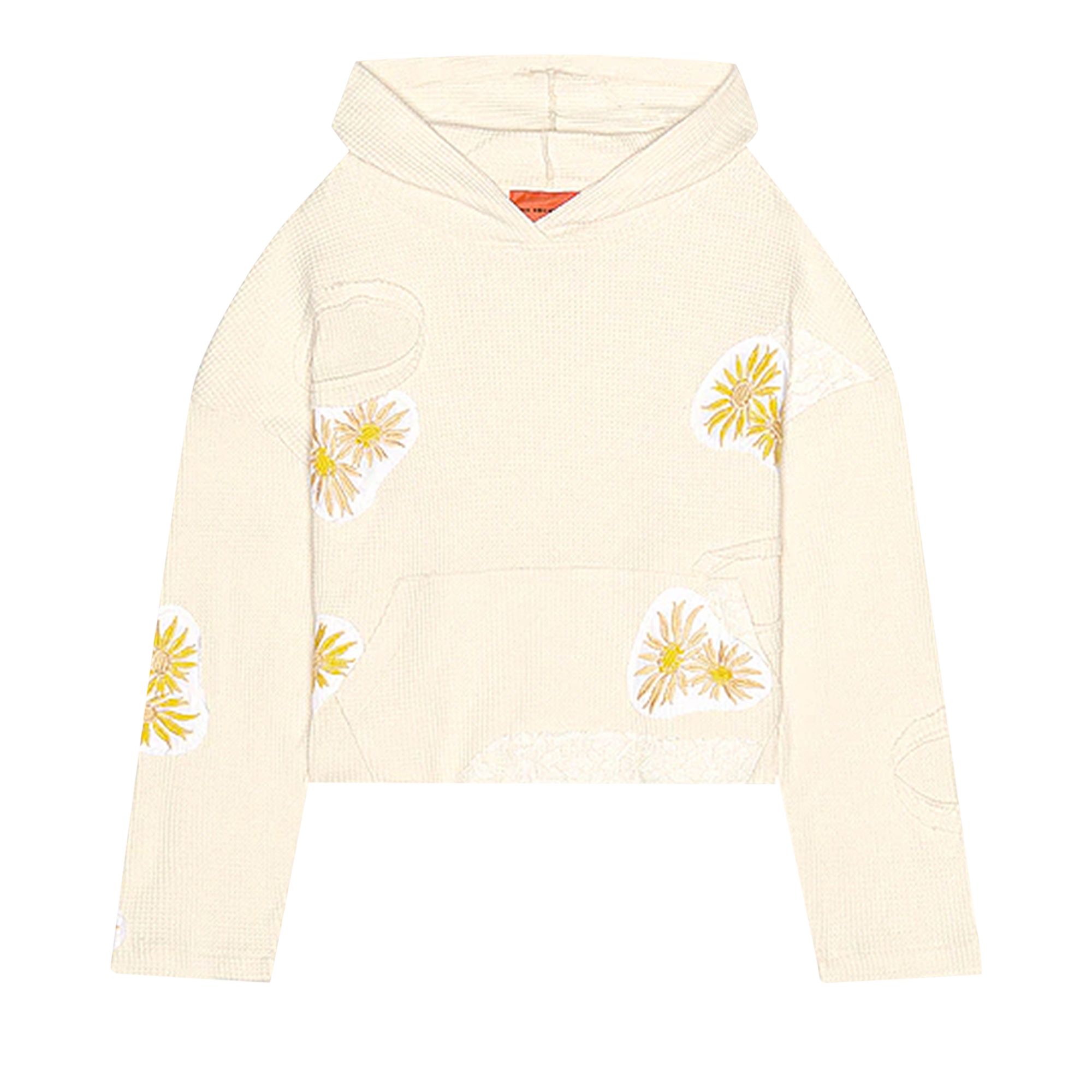 Pre-owned Who Decides War Melded Thermal Hoodedpullove 'cream' | Men's Size S In White