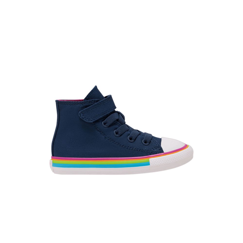 Converse Chuck Taylor All Star High Easy-On TD 'Colorful Mid Stripes' | Blue | Infant Size 8 - 768861F