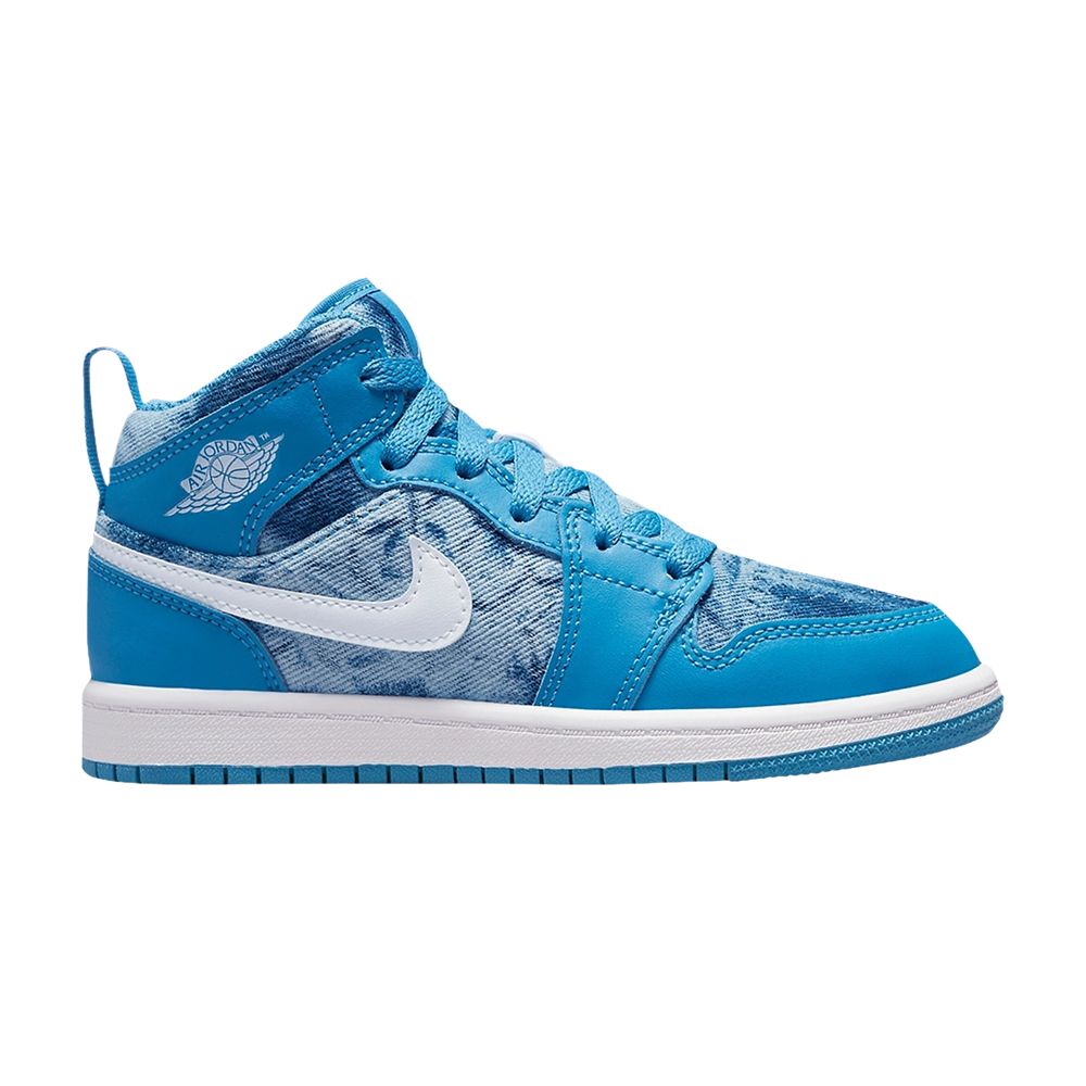 Pre-owned Air Jordan 1 Mid Ps 'washed Denim' | Blue | Kid's Size 13