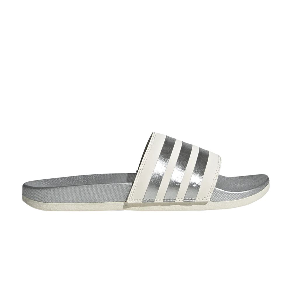 Pre-owned Adidas Originals Wmns Adilette Comfort Slide 'white Matte Silver'