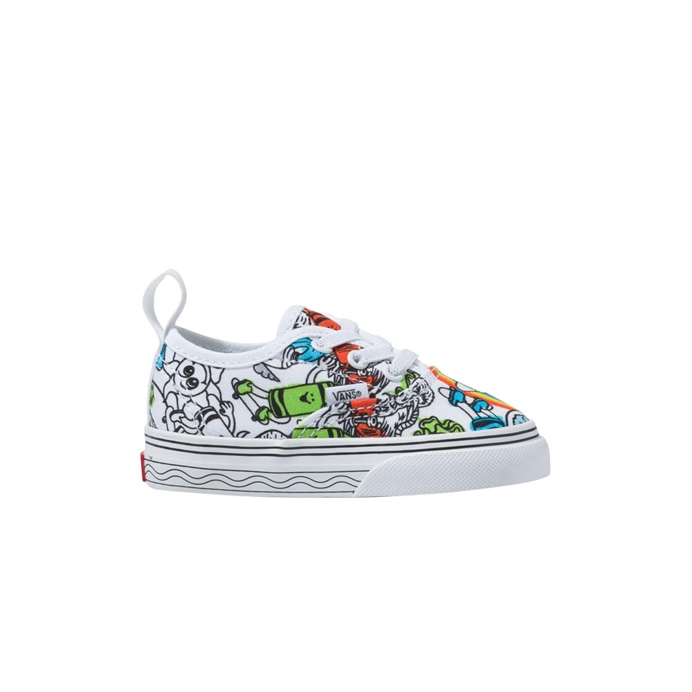 Pre-owned Vans Crayola X Authentic Elastic Lace Toddler 'sketch Your Way' | White | Infant Size 9