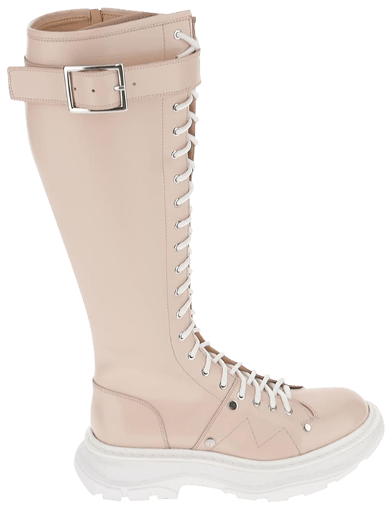 Alexander McQueen Wmns Tread Lace Up Boot Pink