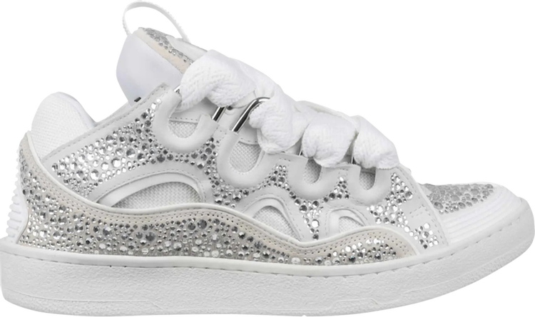 Gøre husarbejde hvor ofte Bedøvelsesmiddel Lanvin Curb Sneakers 'Crystal Embellishments - White' | GOAT