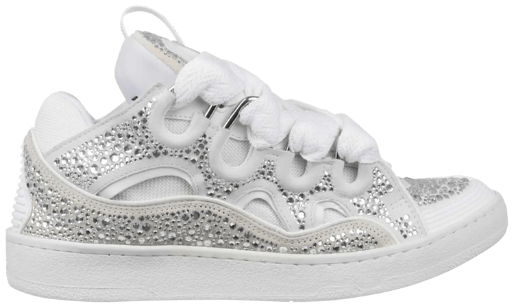 Gøre husarbejde hvor ofte Bedøvelsesmiddel Lanvin Curb Sneakers 'Crystal Embellishments - White' | GOAT