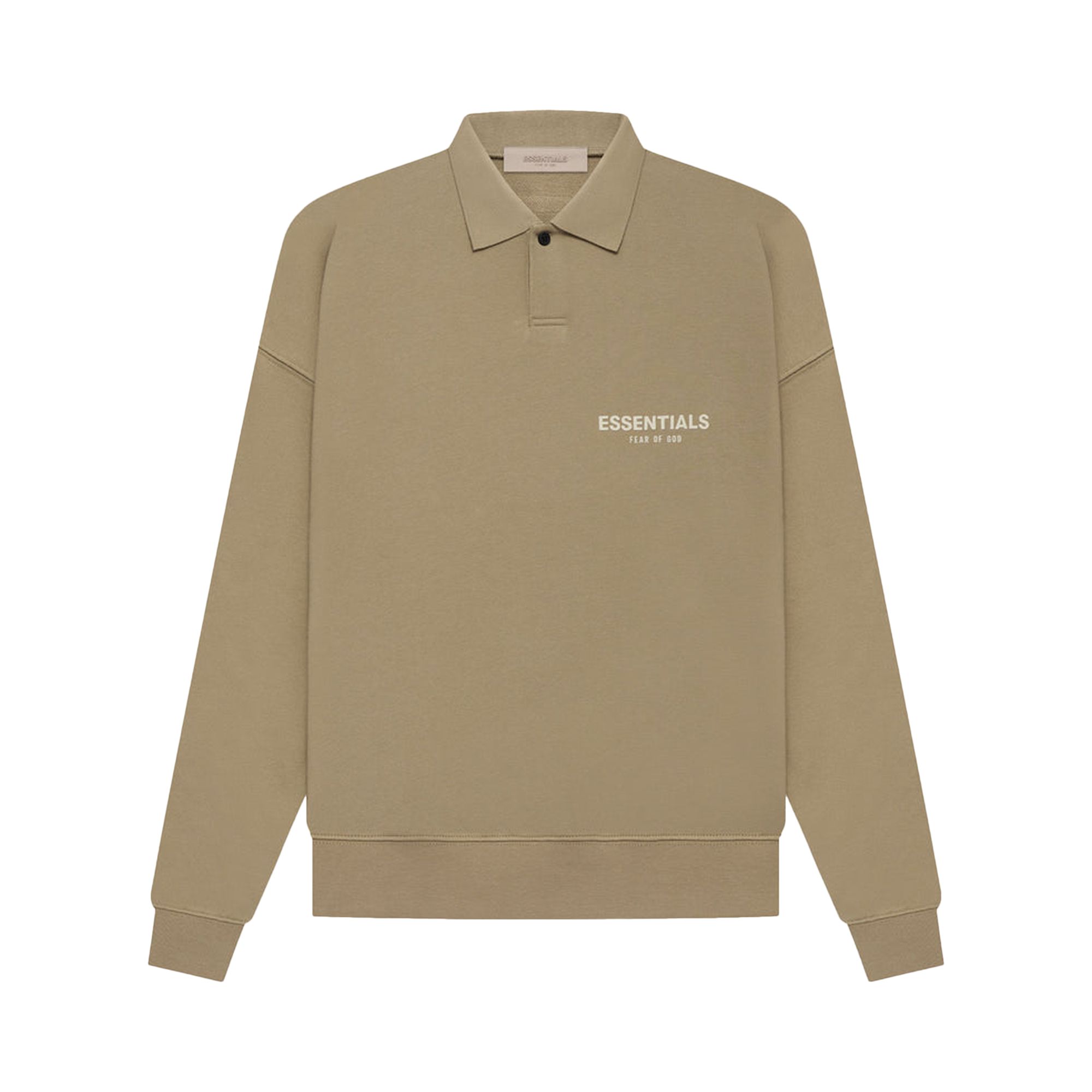 Fear of God Essentials Long-Sleeve Polo 'Oak' | Tan | Men's Size L