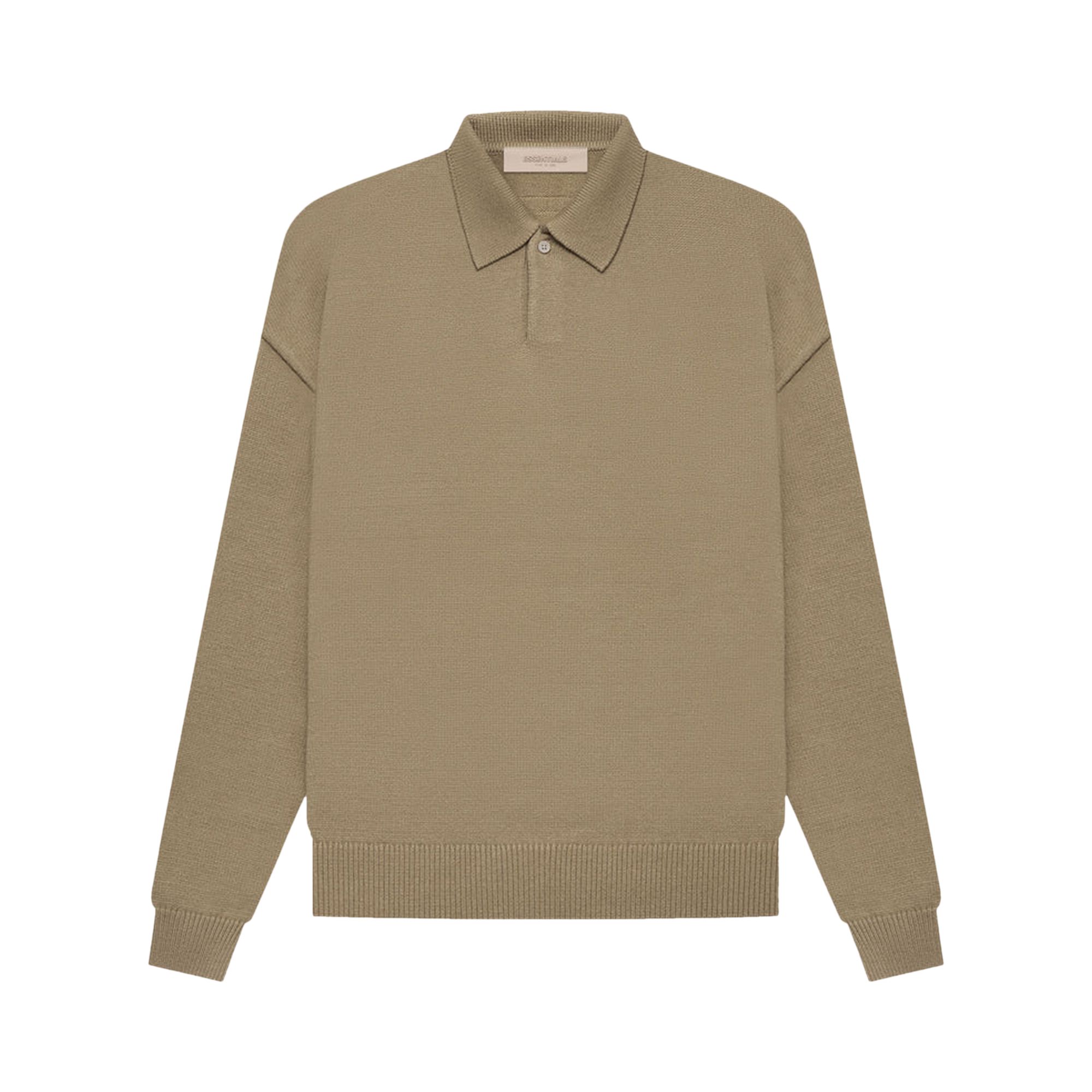 Fear of God Essentials Knit Long-Sleeve Polo 'Oak' | Green | Men's Size S