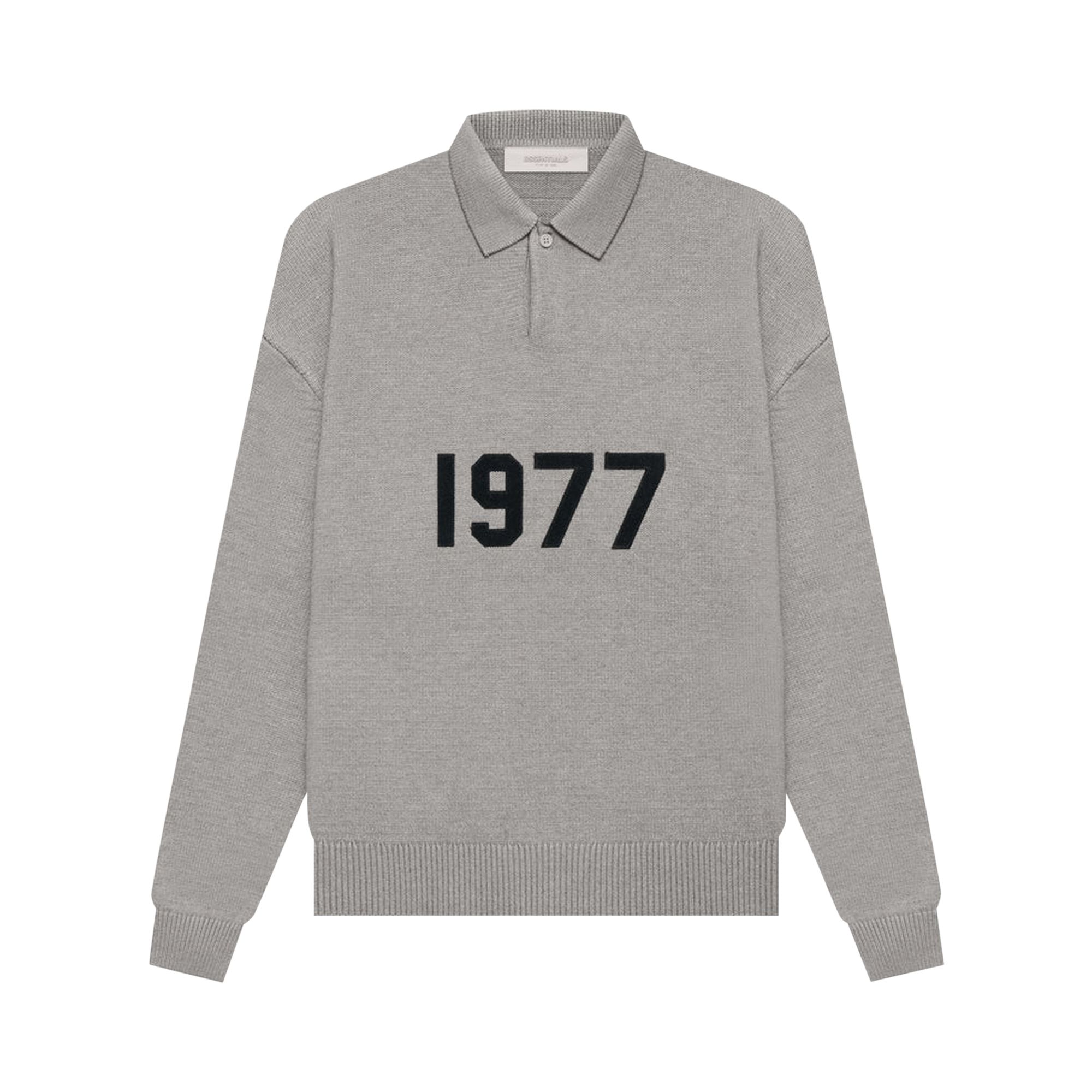 Fear of God Essentials Knit Long-Sleeve Polo 'Dark Oatmeal' | Grey | Men's Size XS