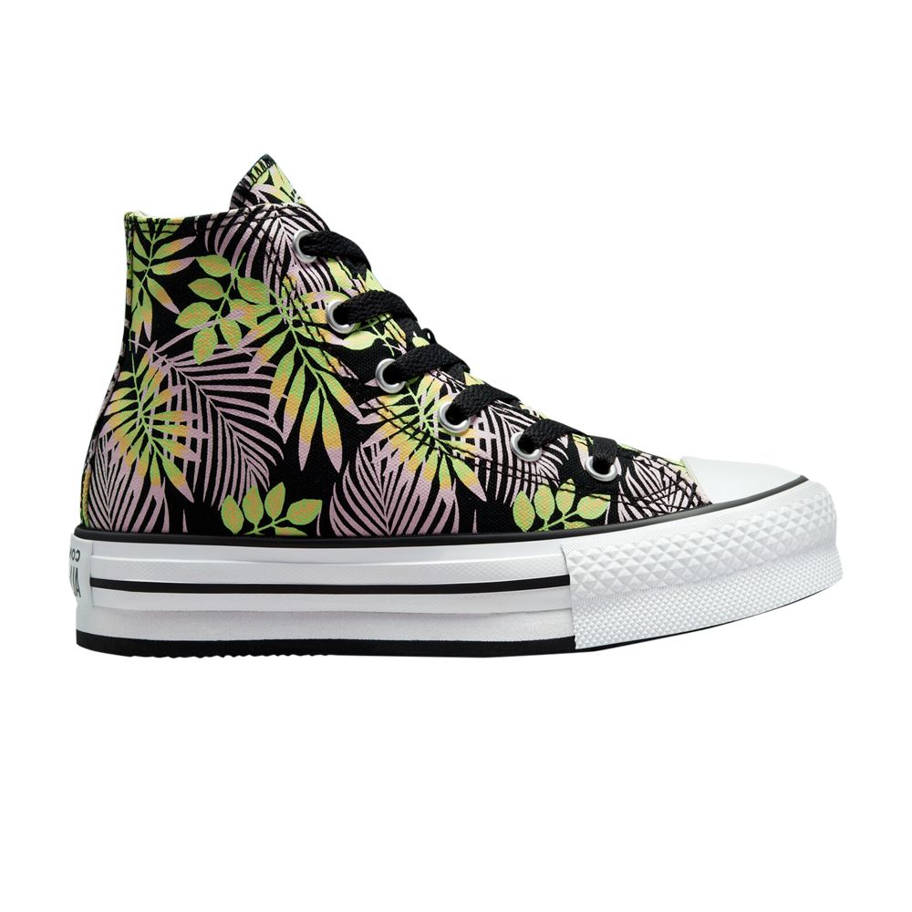 Converse Chuck Taylor All Star EVA Lift Platform High GS 'Bright Plants' | Black | Kid's Size 13 - A00446F