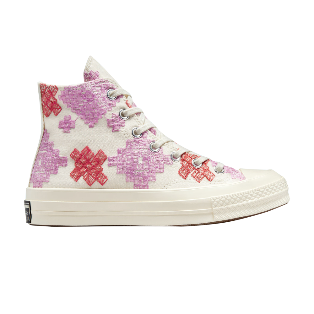 Pre-owned Converse Wmns Chuck 70 High 'bright Embroidery' In Cream