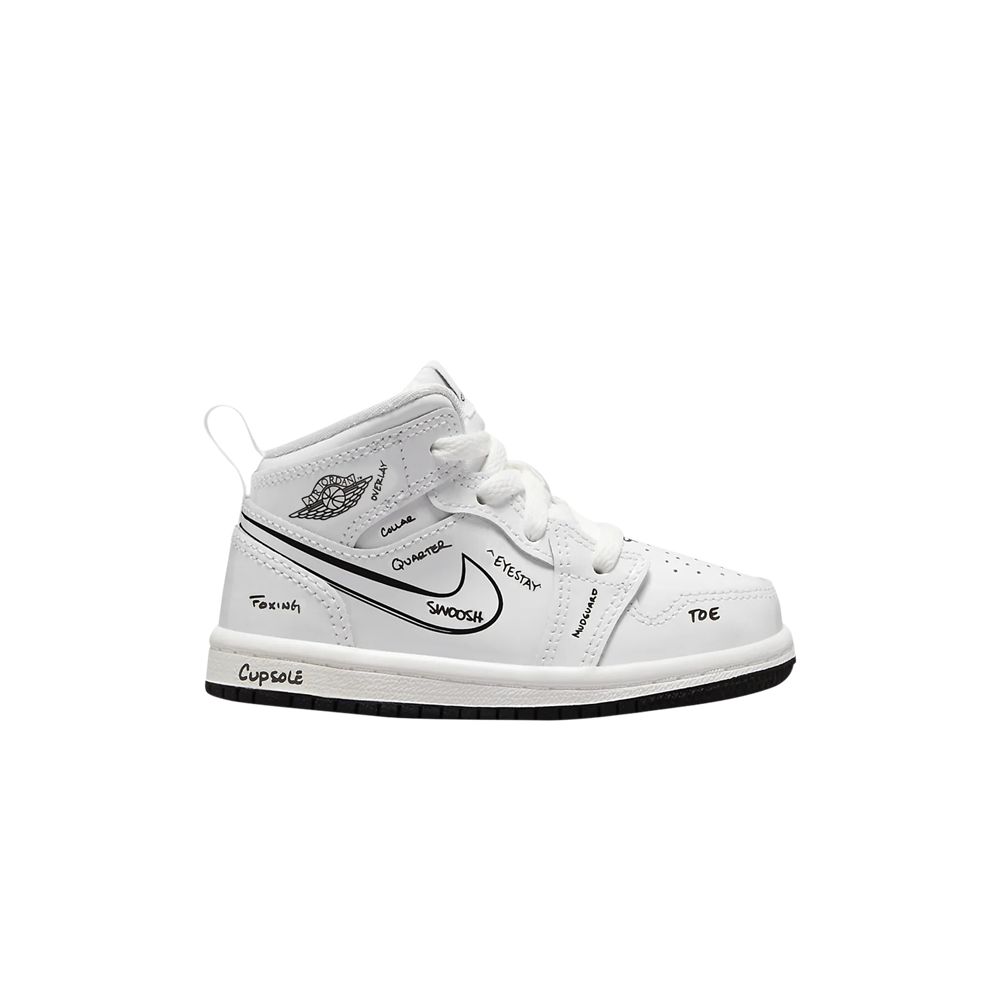 Air Jordan 1 Mid TD 'Schematic' | White | Infant Size 8